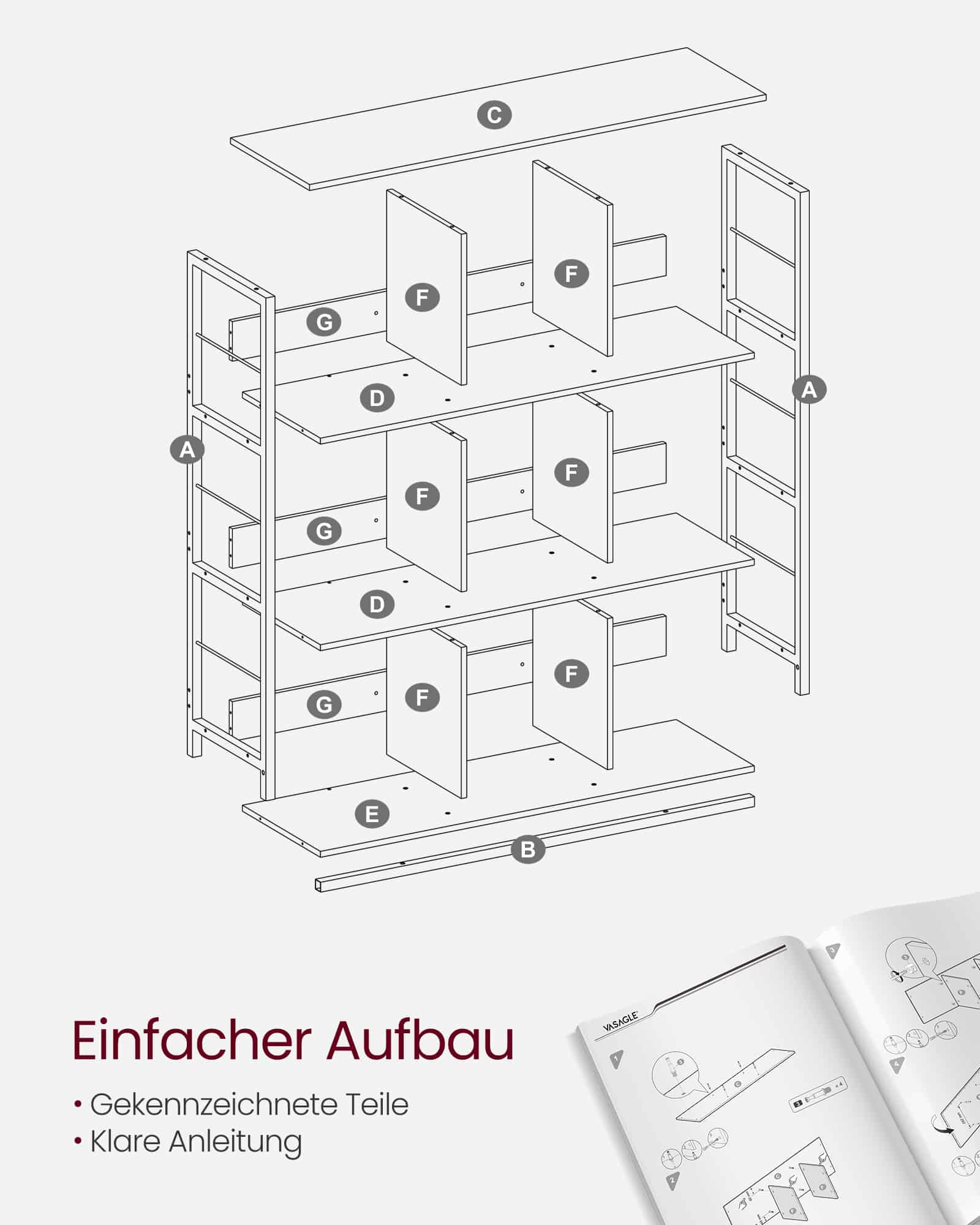 Regal mit 3 Ebenen und 9 Fächern