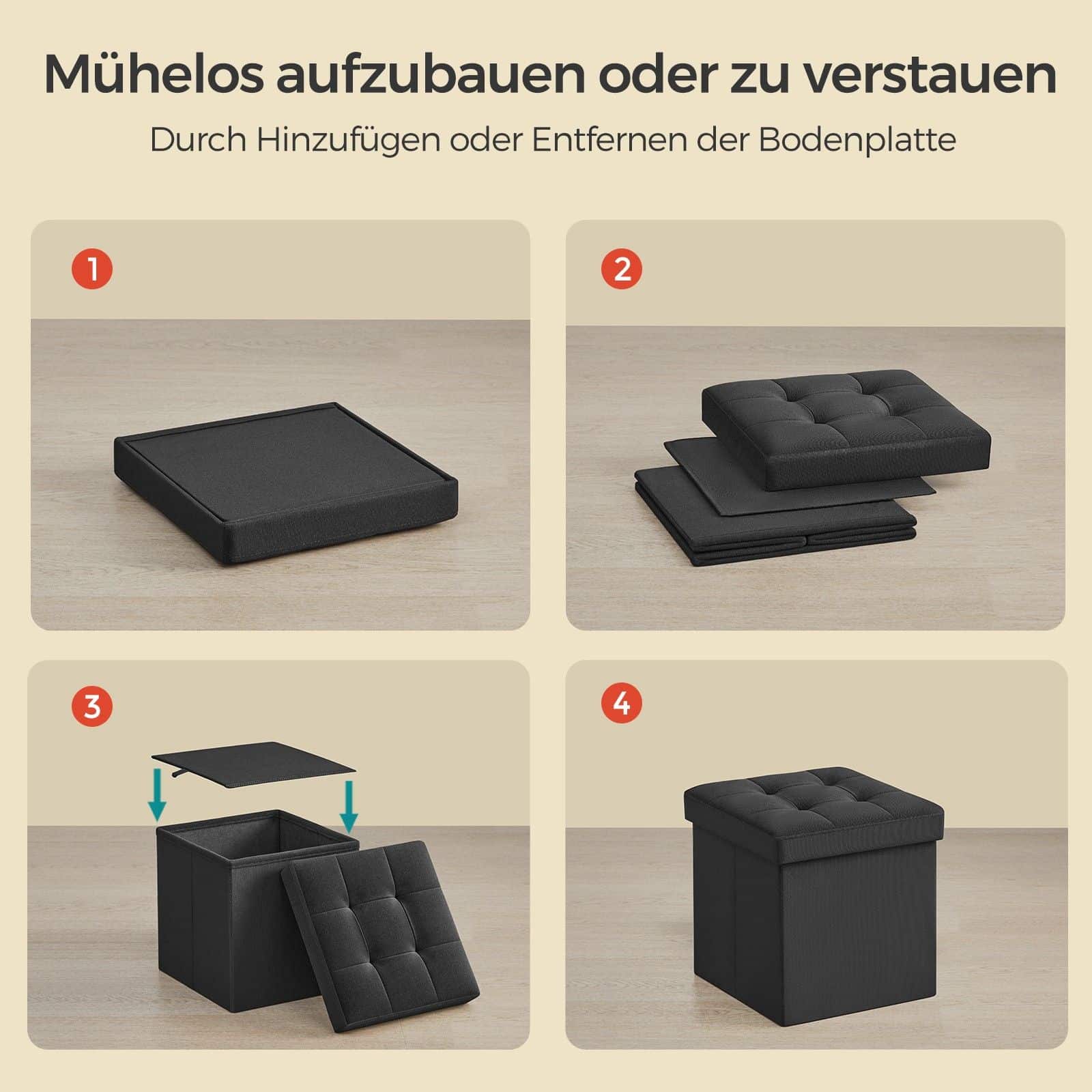 Sitzhocker, Sitzbank mit Stauraum, 30 x 30 cm Sitzhocker, Sitzbank mit Stauraum, 30 x 30 cm