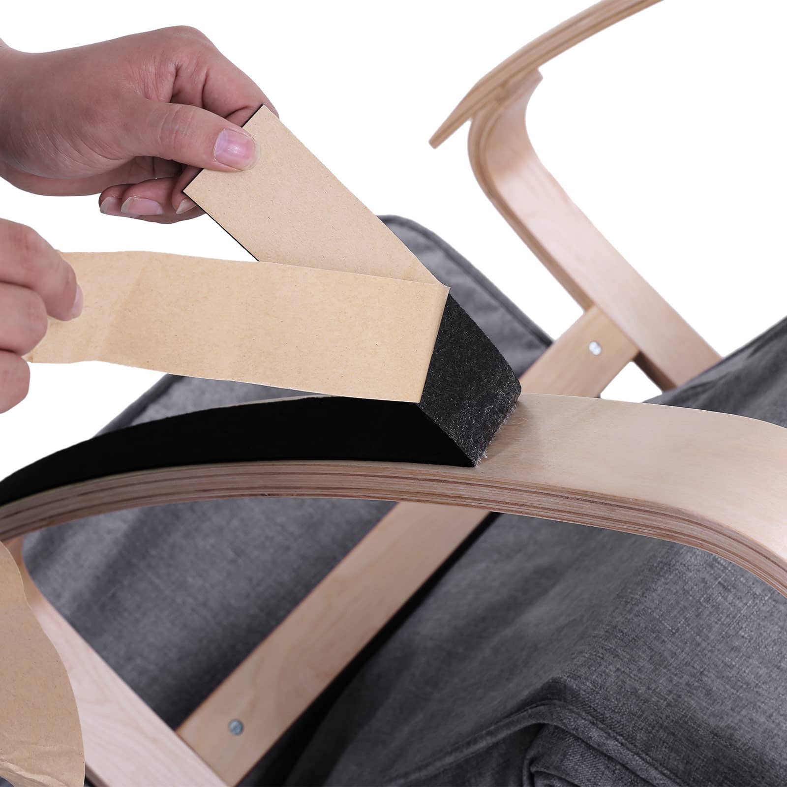 Schaukelstuhl mit Fußstütze Grau-LYY11G Schaukelstuhl mit Fußstütze Grau-LYY11G