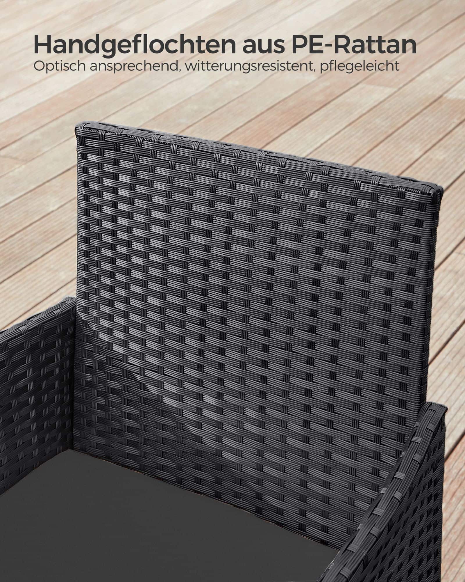 Balkonmöbel aus PE-Polyrattan schwarz-grau-B34GGF004B06 Balkonmöbel aus PE-Polyrattan schwarz-grau-B34GGF004B06