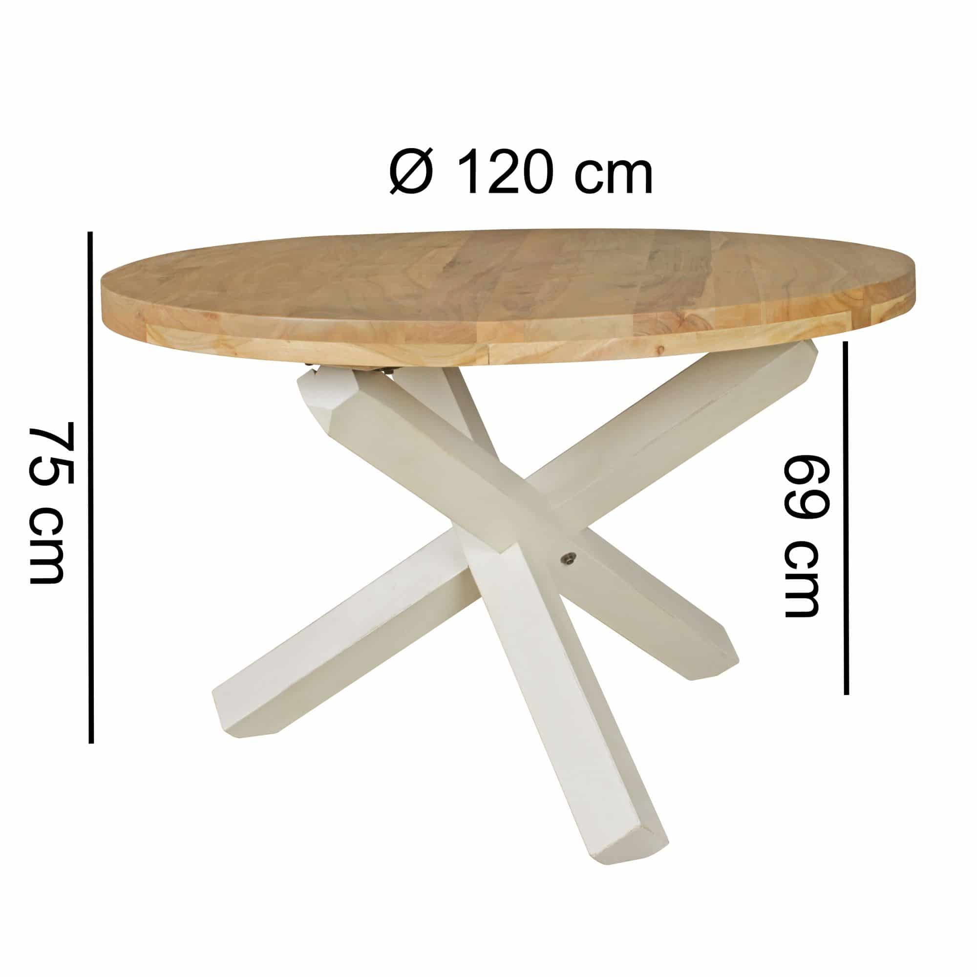 43612-WOHNLING-Design-Esszimmertisch-BOHA-rund-120-cm-x-75-cm-Akazie-Massiv-Holz-Landhaus-Esstisch-4-Personen-Kuechentisch-Tisch-fuer-Esszimmer-braun-Esstisch-Esszimmertisch-Spei_1 Design Esszimmertisch BOHA rund Ø 120 cm x 75 cm Akazie Massiv-Holz