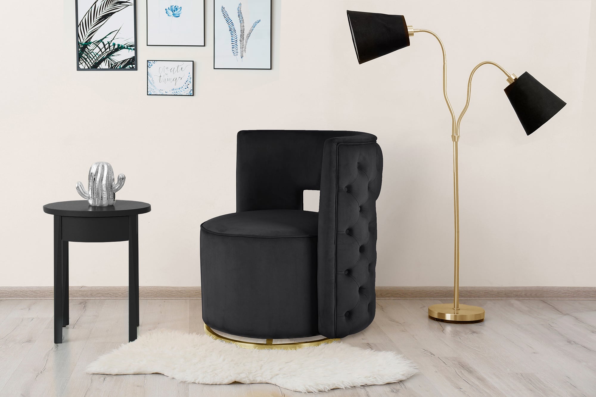 Glamouröser Polsterstuhl – Samtiger Sitzkomfort mit Zierknöpfen & Elegantem Design Glamouröser Polsterstuhl – Samtiger Sitzkomfort mit Zierknöpfen & Elegantem Design