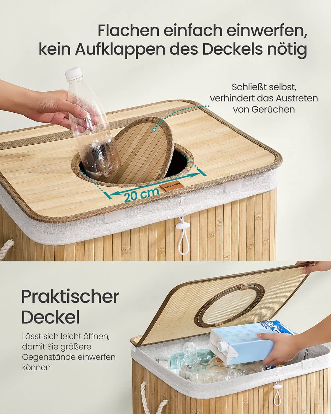 Pfandflaschen-Sammelbehälter 120 L mit Loch und Deckel