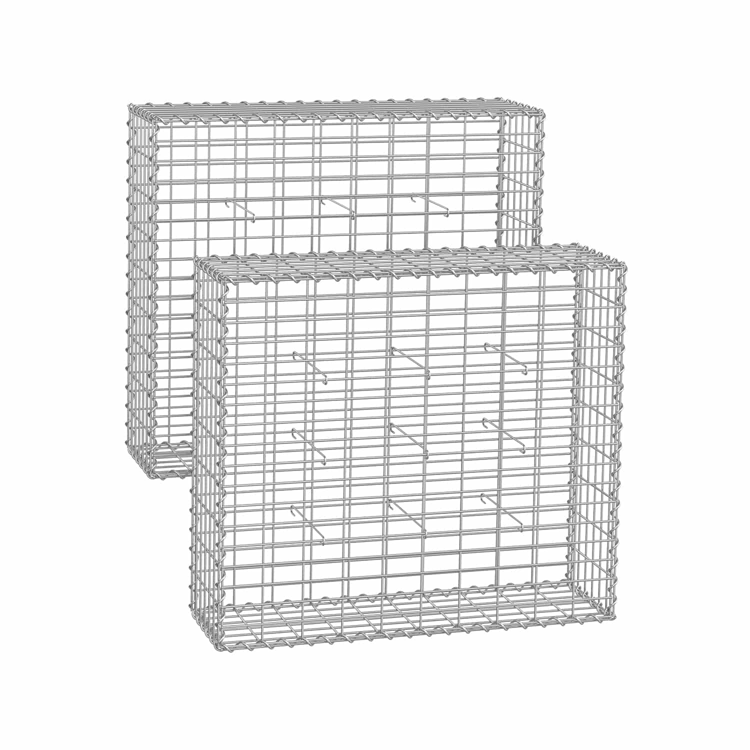 Drahtkorb mit 5 x 10 cm Maschenweite 2er Set silber-B34GGB293V1 Drahtkorb mit 5 x 10 cm Maschenweite 2er Set silber-B34GGB293V1