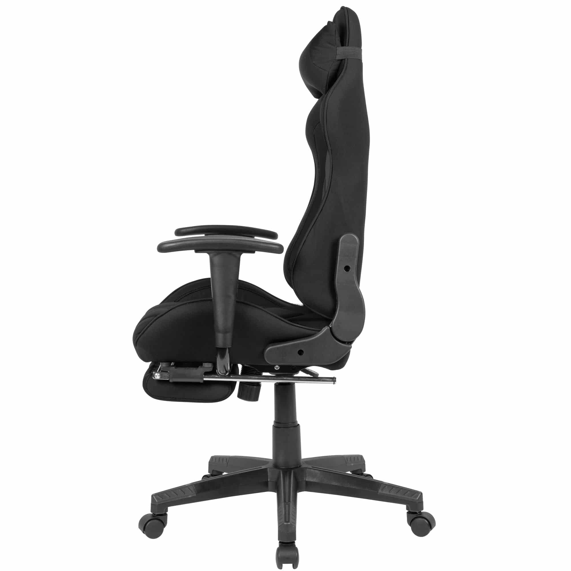 Gaming-Schreibtischstuhl Bezug Stoff Schwarz Drehstuhl bis 120 kg Gaming-Schreibtischstuhl Bezug Stoff Schwarz Drehstuhl bis 120 kg
