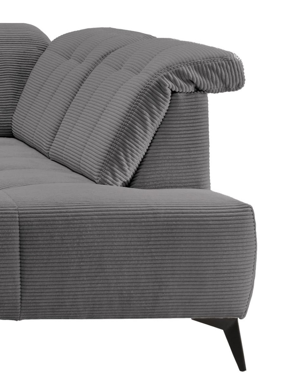 Cord Wohnlandschaft grau mit Elektrofunktion: Sano Cord Wohnlandschaft grau mit Elektrofunktion: Sano