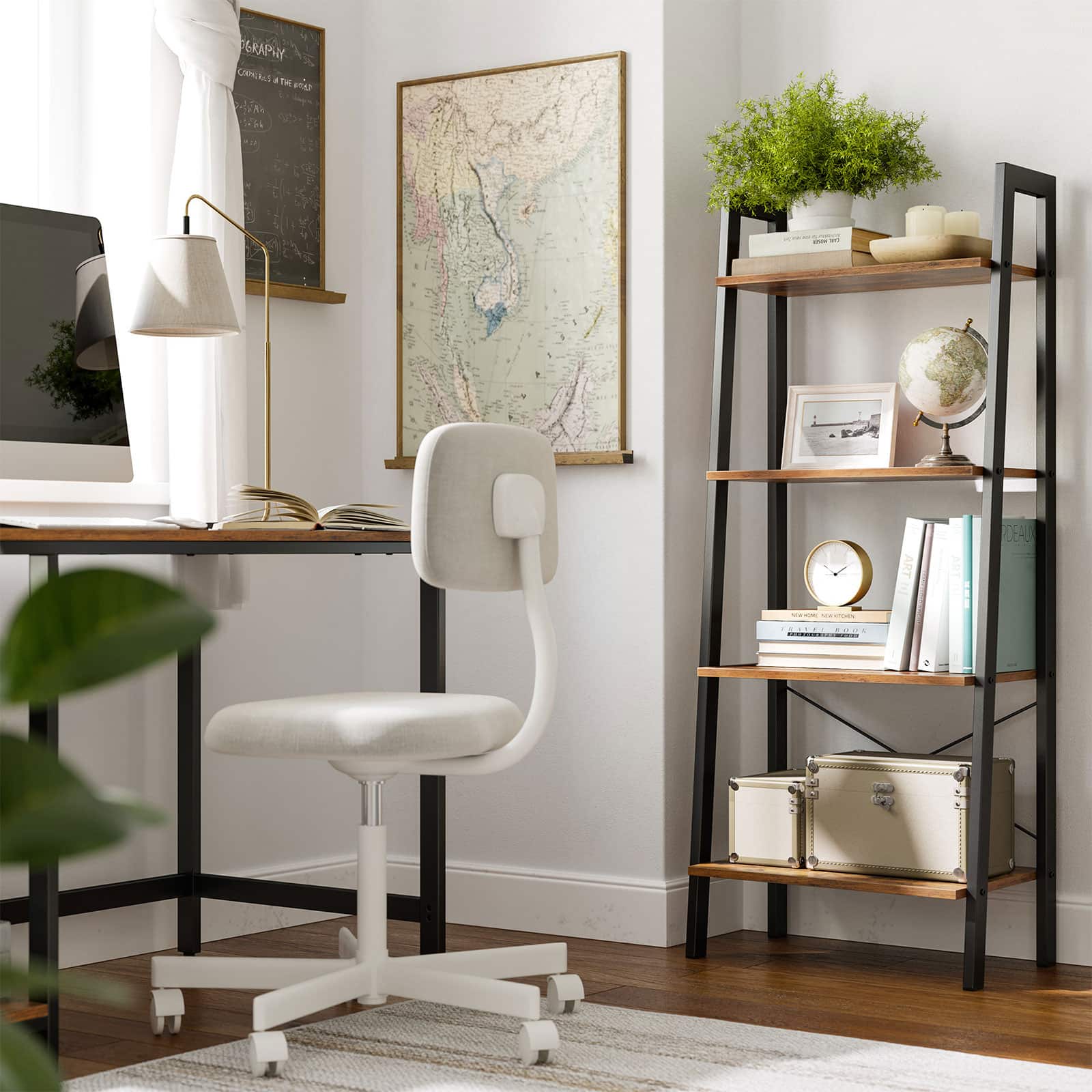 Industrie-Design Leiterregal 4 Ablagen-LLS44X Industrie-Design Leiterregal 4 Ablagen-LLS44X