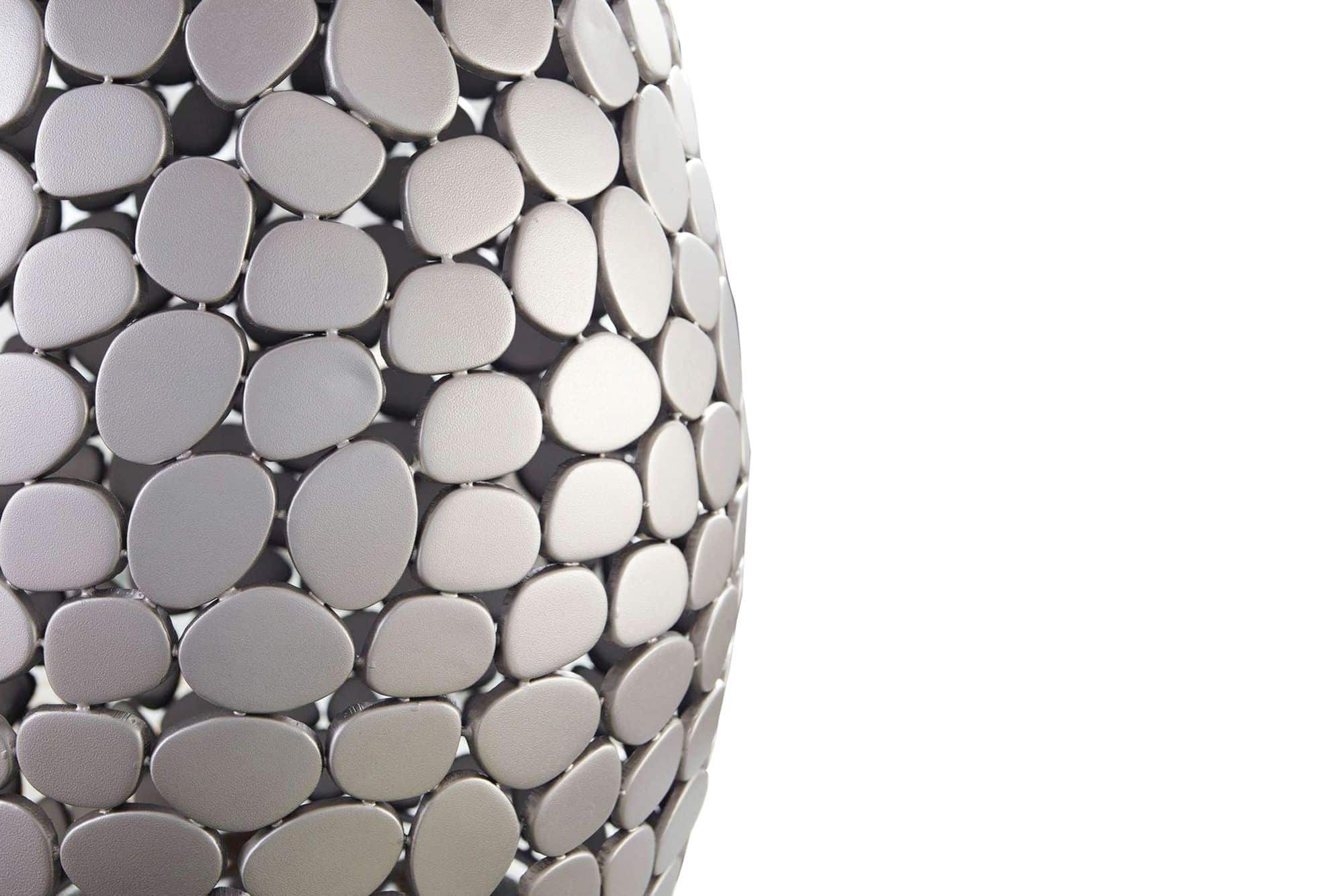 Design Beistelltisch rund 40cm aus Aluminium silber & weißer Marmor Tischplatte – Couchtisch Alu – Metall Wohnzimmertisch Dekotisch Handmade