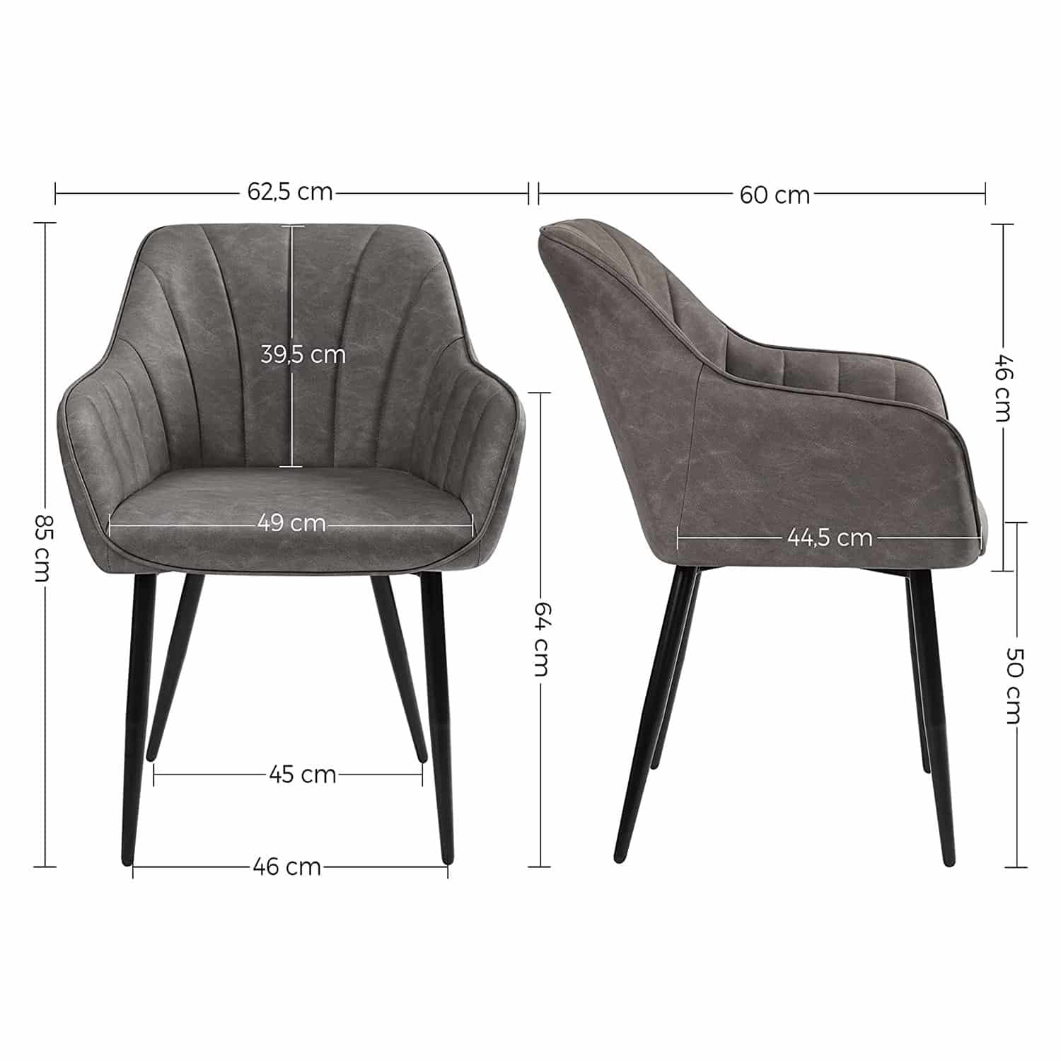 Esszimmerstuhl mit PU-Bezug und Armlehnen-LDC079G01