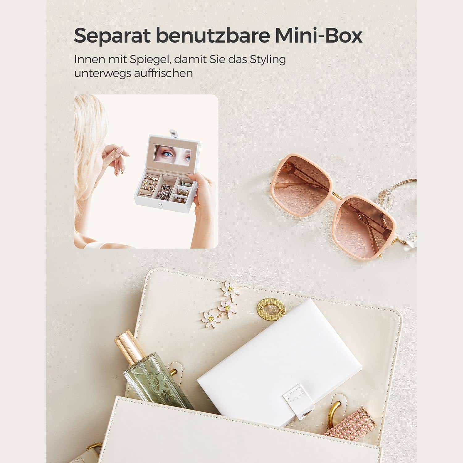 Schmuckkasten Kunstleder Weiß-B34JBC121W Schmuckkasten Kunstleder Weiß-B34JBC121W