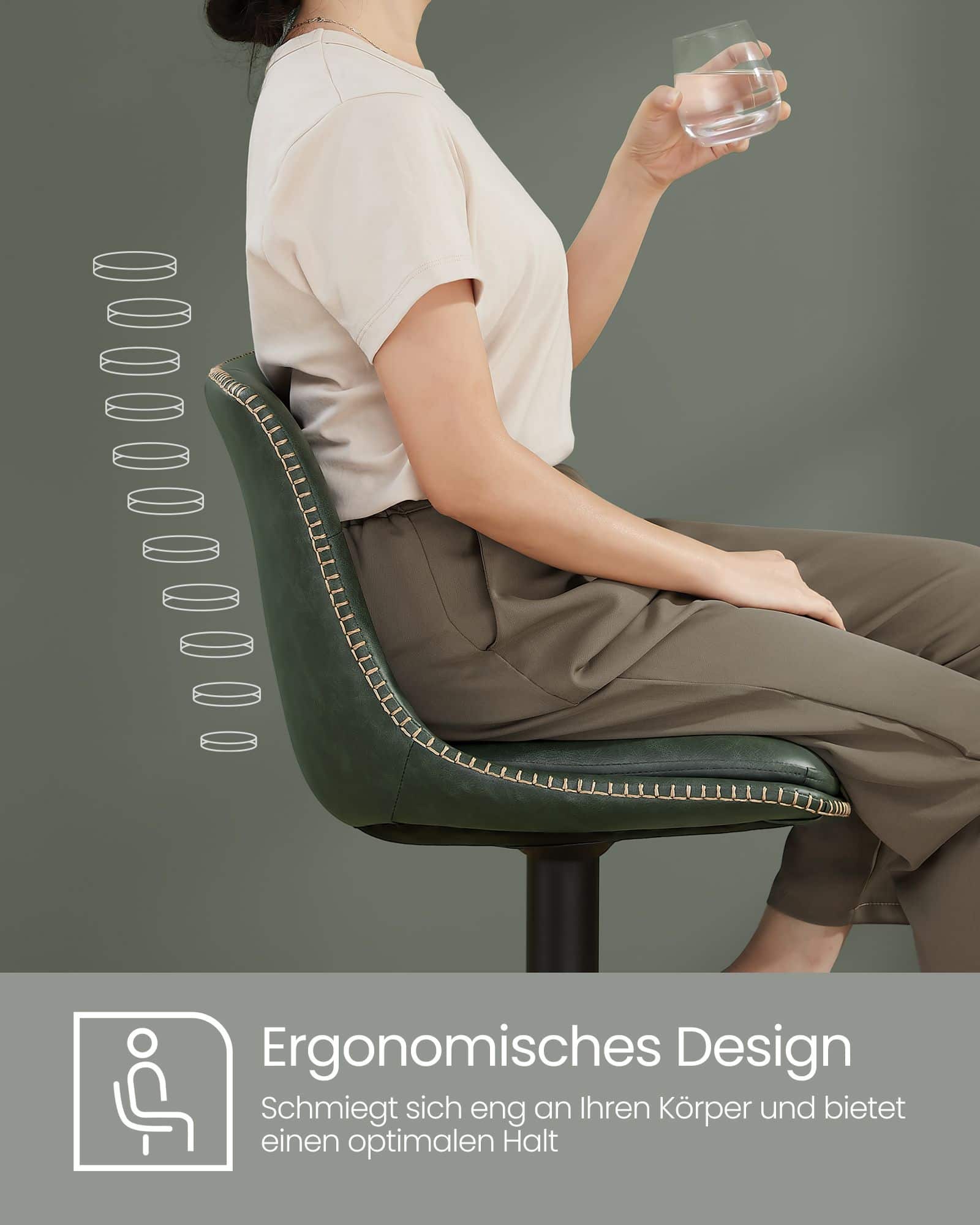 Barhocker 2er Set mit Rückenlehne waldgrün Barhocker 2er Set mit Rückenlehne waldgrün