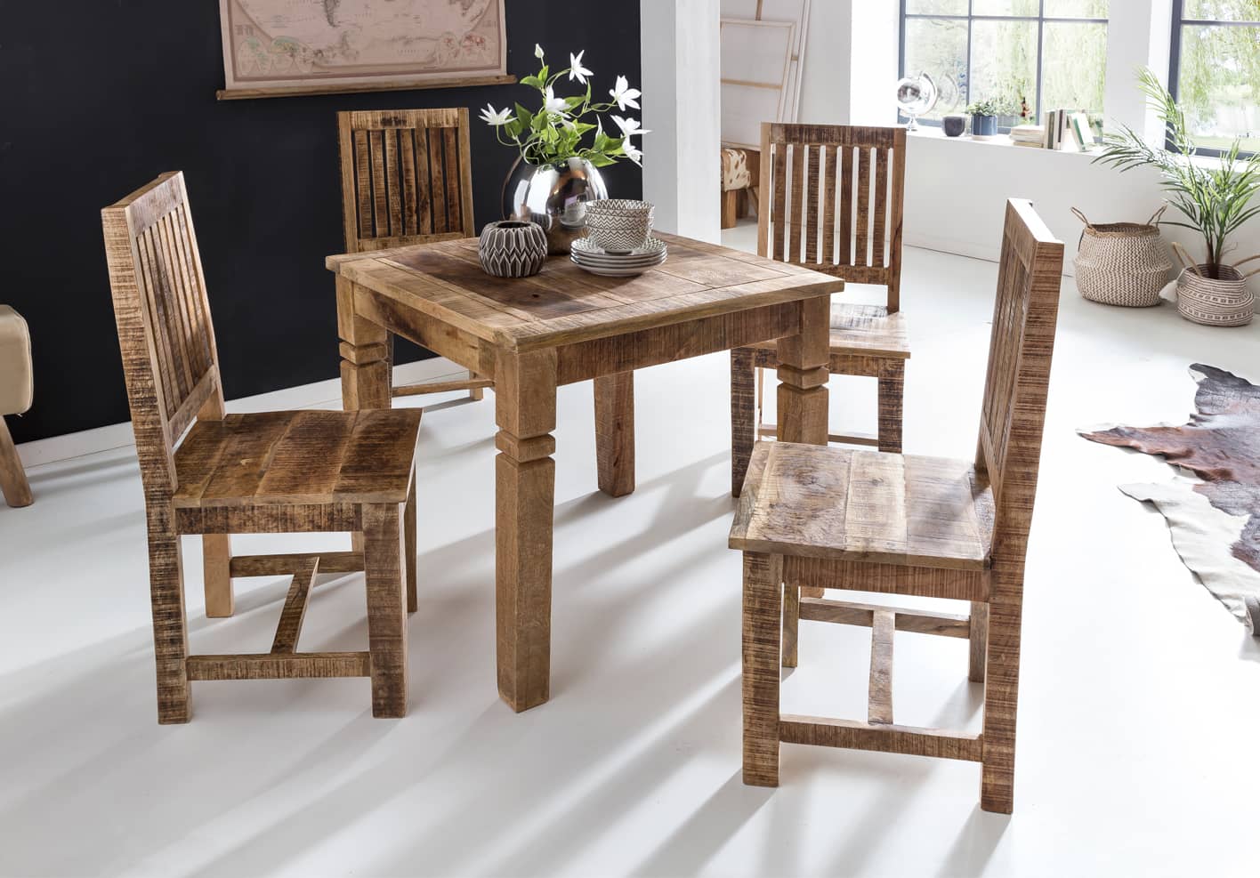 43692-WOHNLING-Esszimmertisch-Rustica-80x80x76cm-_1J3tJrFRdfZlMS Esszimmertisch WL5.077 Braun 80 x 80 x 76 cm Mango Massivholz
