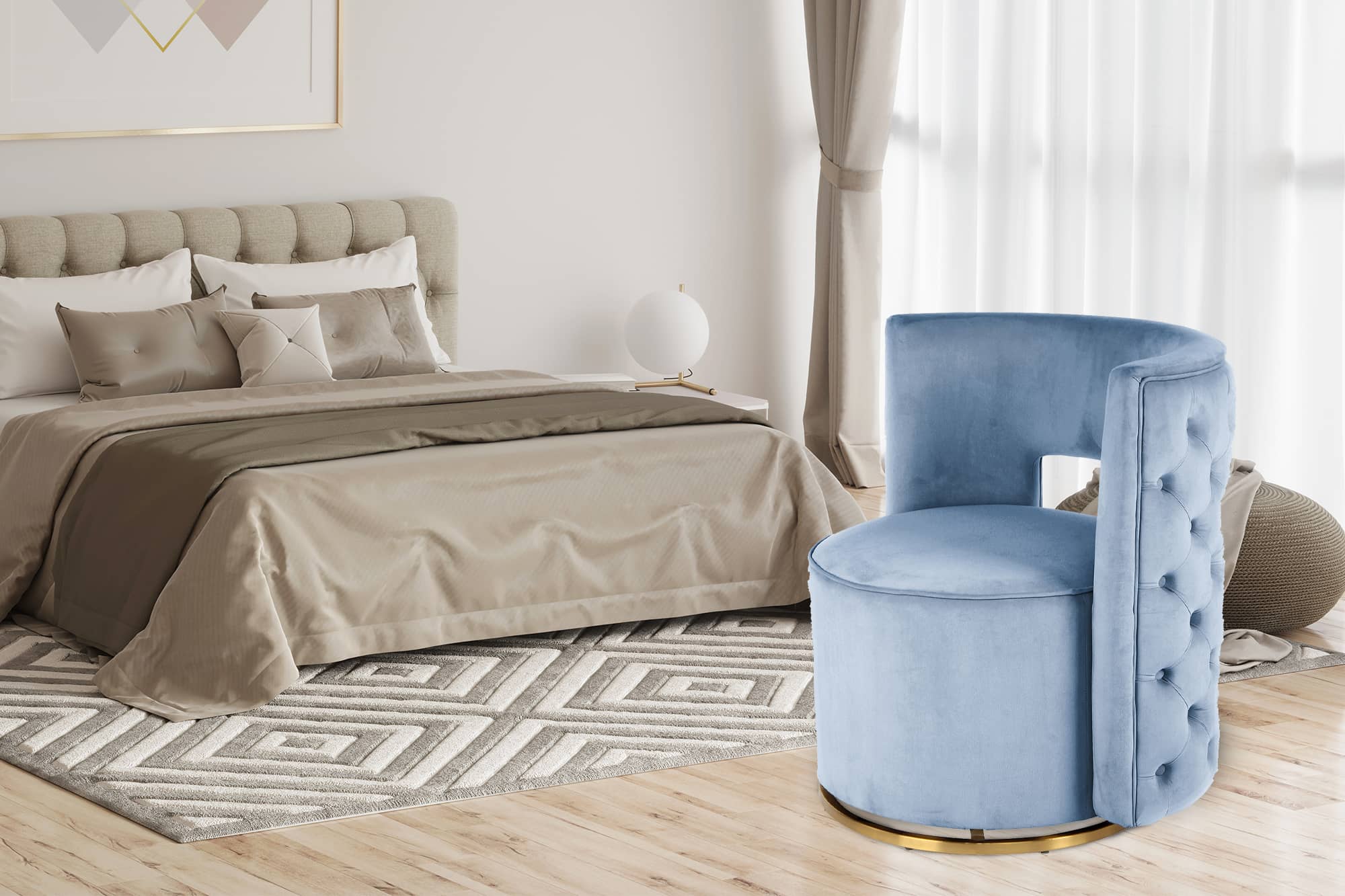 Glamouröser Polsterstuhl – Samtiger Sitzkomfort mit Zierknöpfen & Elegantem Design Glamouröser Polsterstuhl – Samtiger Sitzkomfort mit Zierknöpfen & Elegantem Design