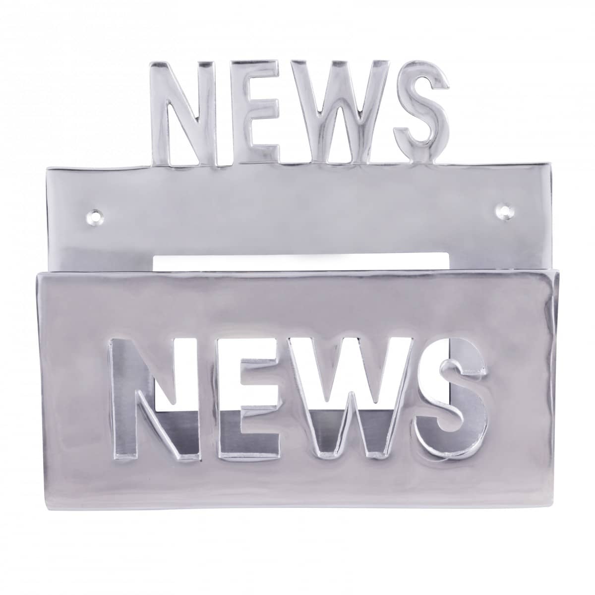 38990-Wohnling-Deko-Prospekthalter-NEWS-fuer-die-_2Rnq9Vsx0OBXZO Deko Prospekthalter für die Wand Design Zeitungshalter News Zeitschriftenhalter aus Aluminium Farbe Silbe