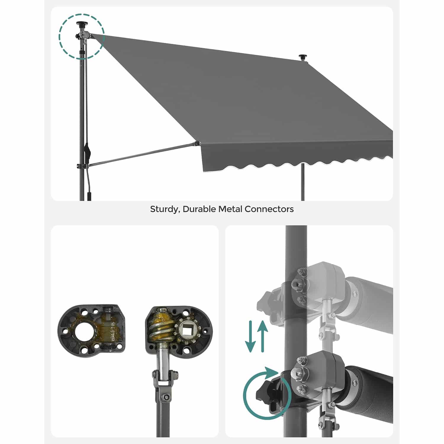 Klemmmarkise 300 x 130 cm mit Kurbel Klemmmarkise 300 x 130 cm mit Kurbel