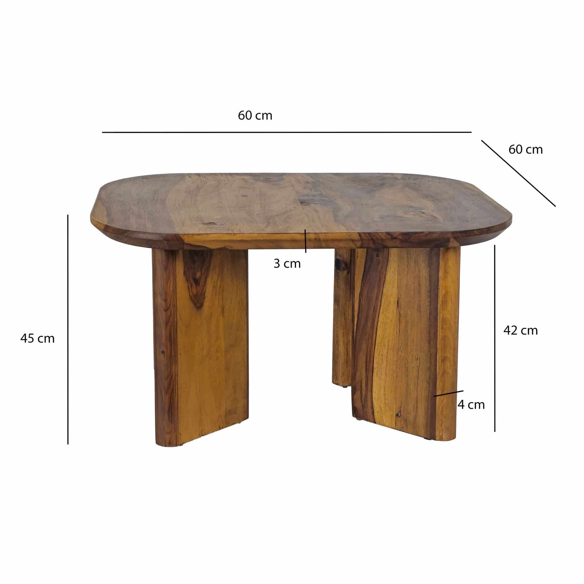 Couchtisch Sheesham Massivholz 60cm quadratisch – Handgefertigter Wohnzimmertisch aus Echtholz mit abgerundeten Kanten im modernen Design Couchtisch Sheesham Massivholz 60cm quadratisch – Handgefertigter Wohnzimmertisch aus Echtholz mit abgerundeten Kanten im modernen Design