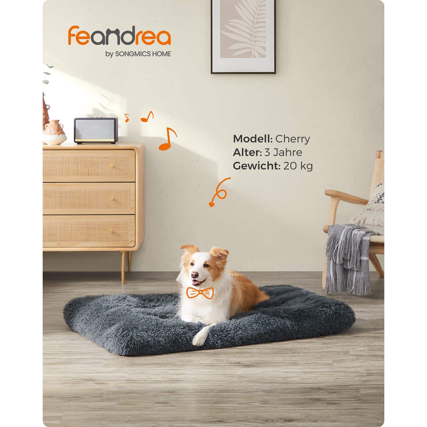 Flauschiges Hundebett 110 x 73 cm dunkelgrau-PGW203G02 Flauschiges Hundebett 110 x 73 cm dunkelgrau-PGW203G02