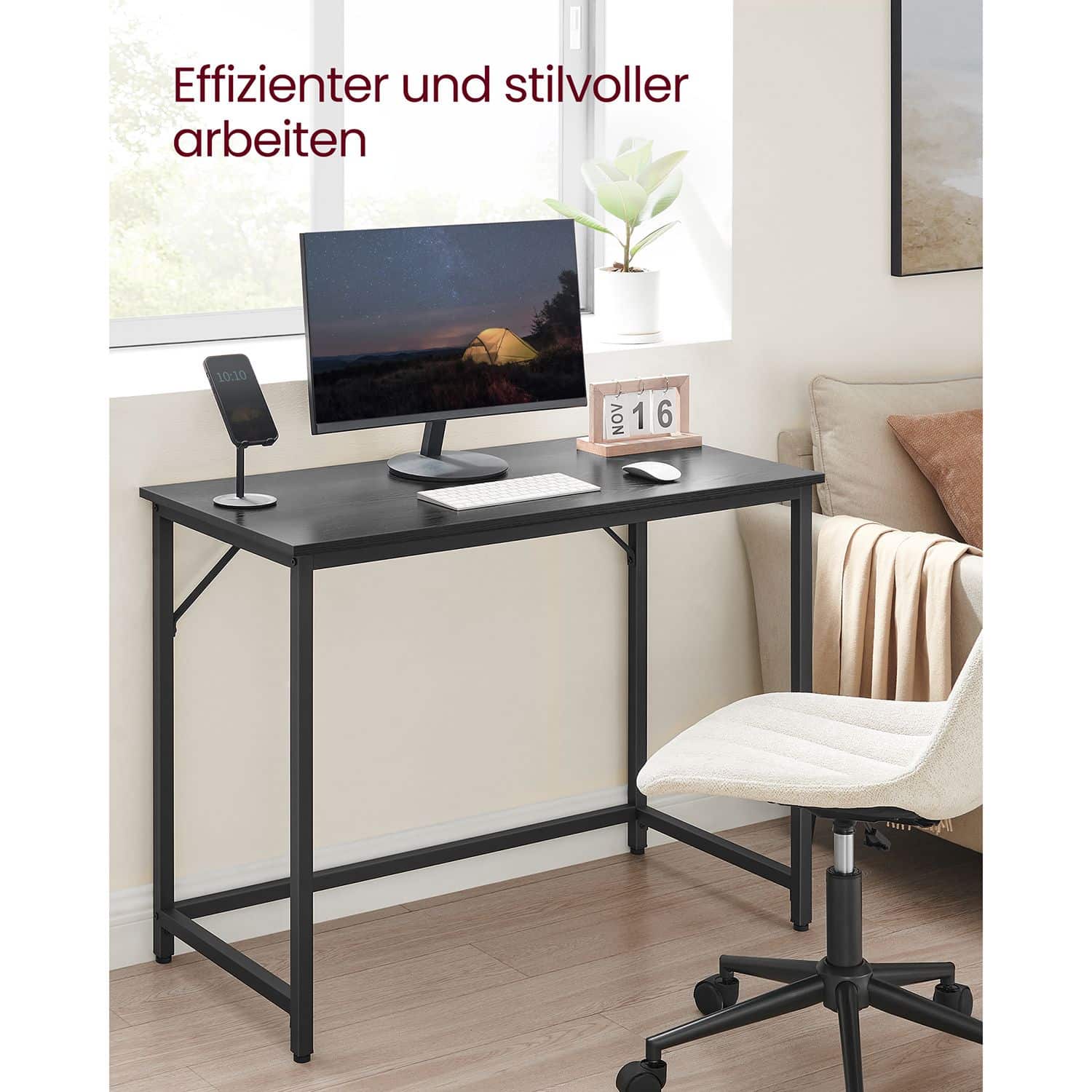 Kleiner Computertisch greige-schwarz-B34LWD041B56