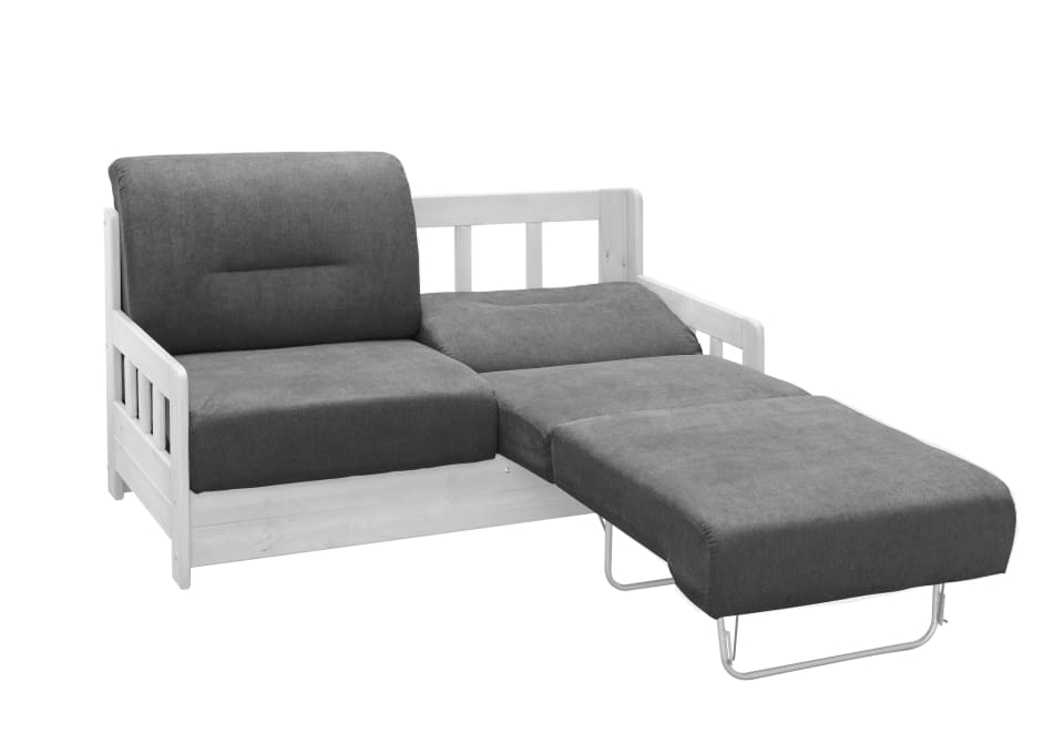 Camino_2F_3609_25-55-Fkt-1 Elegantes Farbspiel: Mikrofaser Anthrazit und Weiß im Benformato Sofa Camino mit Schlaffunktion