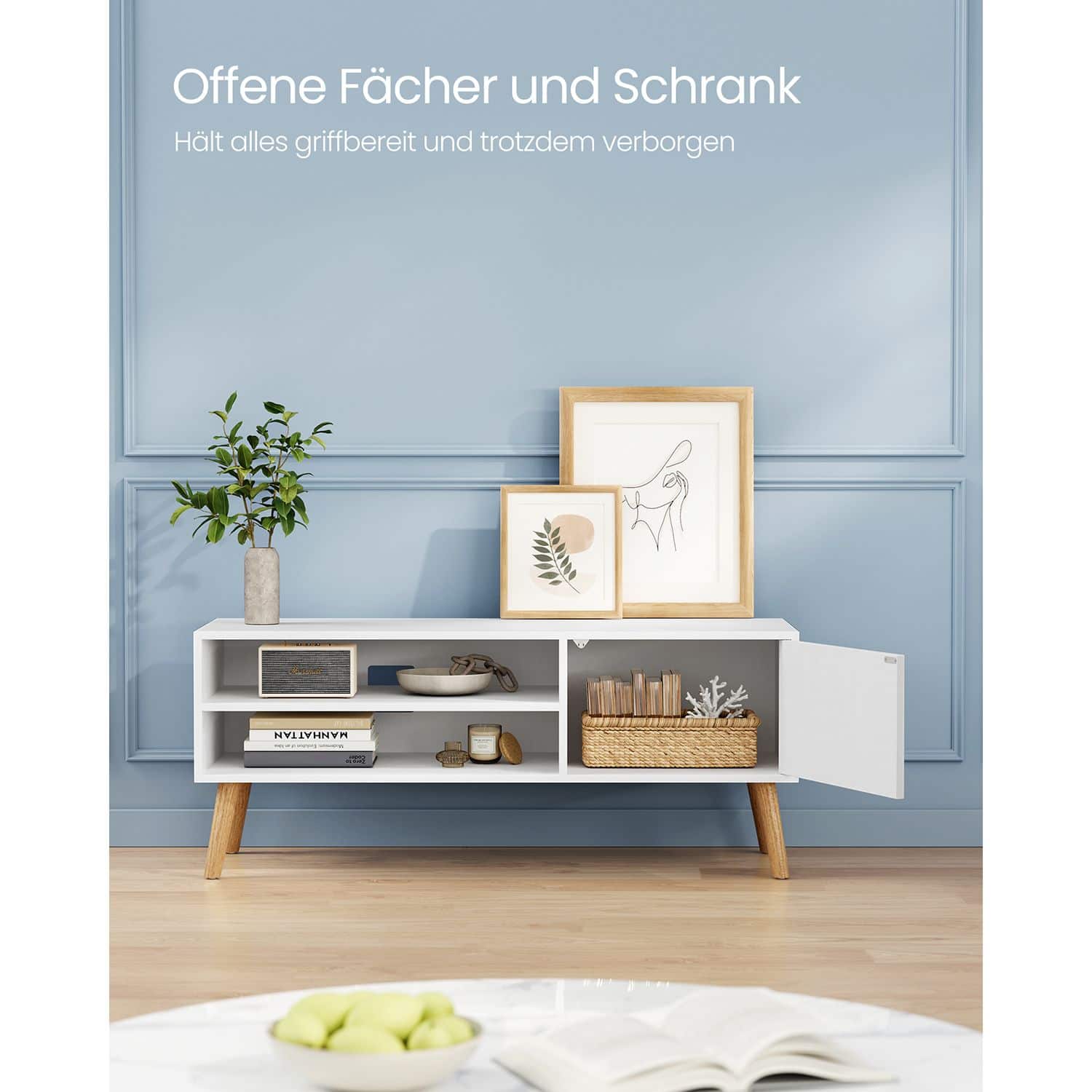TV-Schrank mit 1 Tür 40 x 120 x 49 cm weiß TV-Schrank mit 1 Tür 40 x 120 x 49 cm weiß