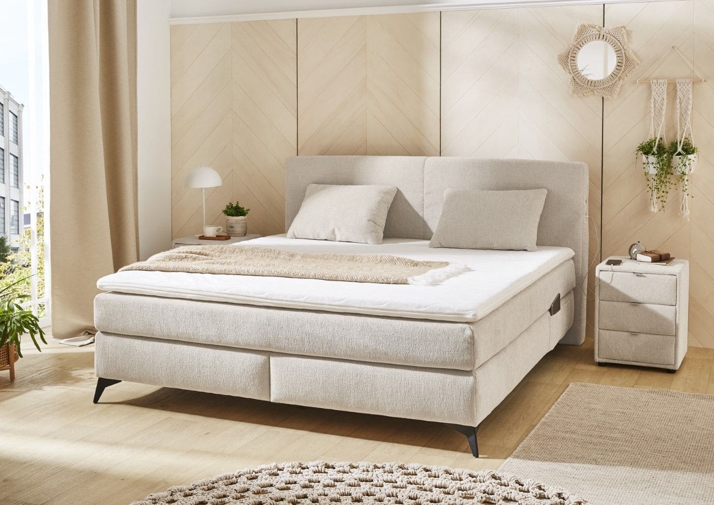 Boxspringbett Kira 180x200 inklusive Topper, LED-Leiste und USB-Port - Jockenhöfer Boxspringbett Kira 180x200 inklusive Topper, LED-Leiste und USB-Port - Jockenhöfer
