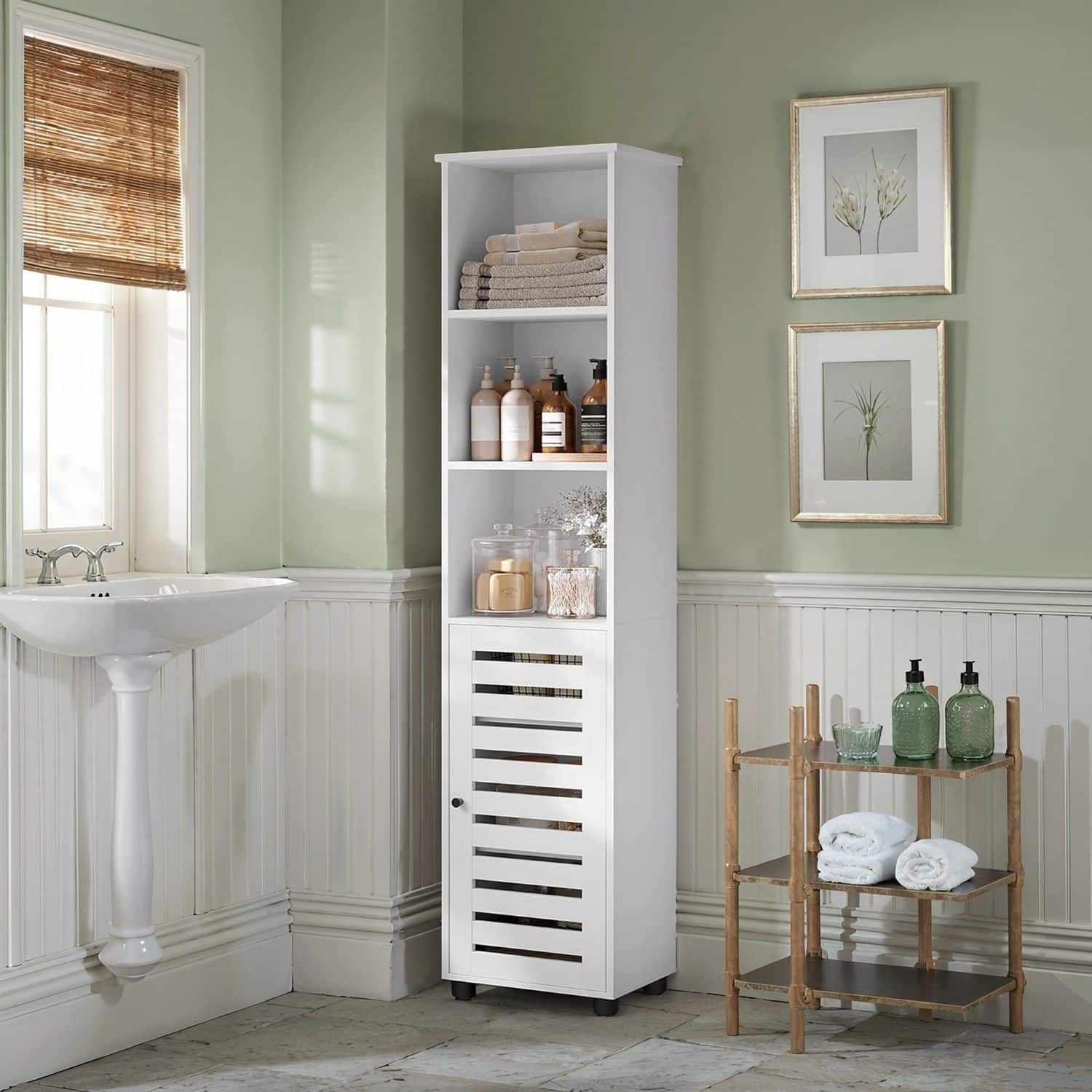 Hochschrank fürs Badezimmer, Badregal stehend, hoher Badezimmerschrank Hochschrank fürs Badezimmer, Badregal stehend, hoher Badezimmerschrank