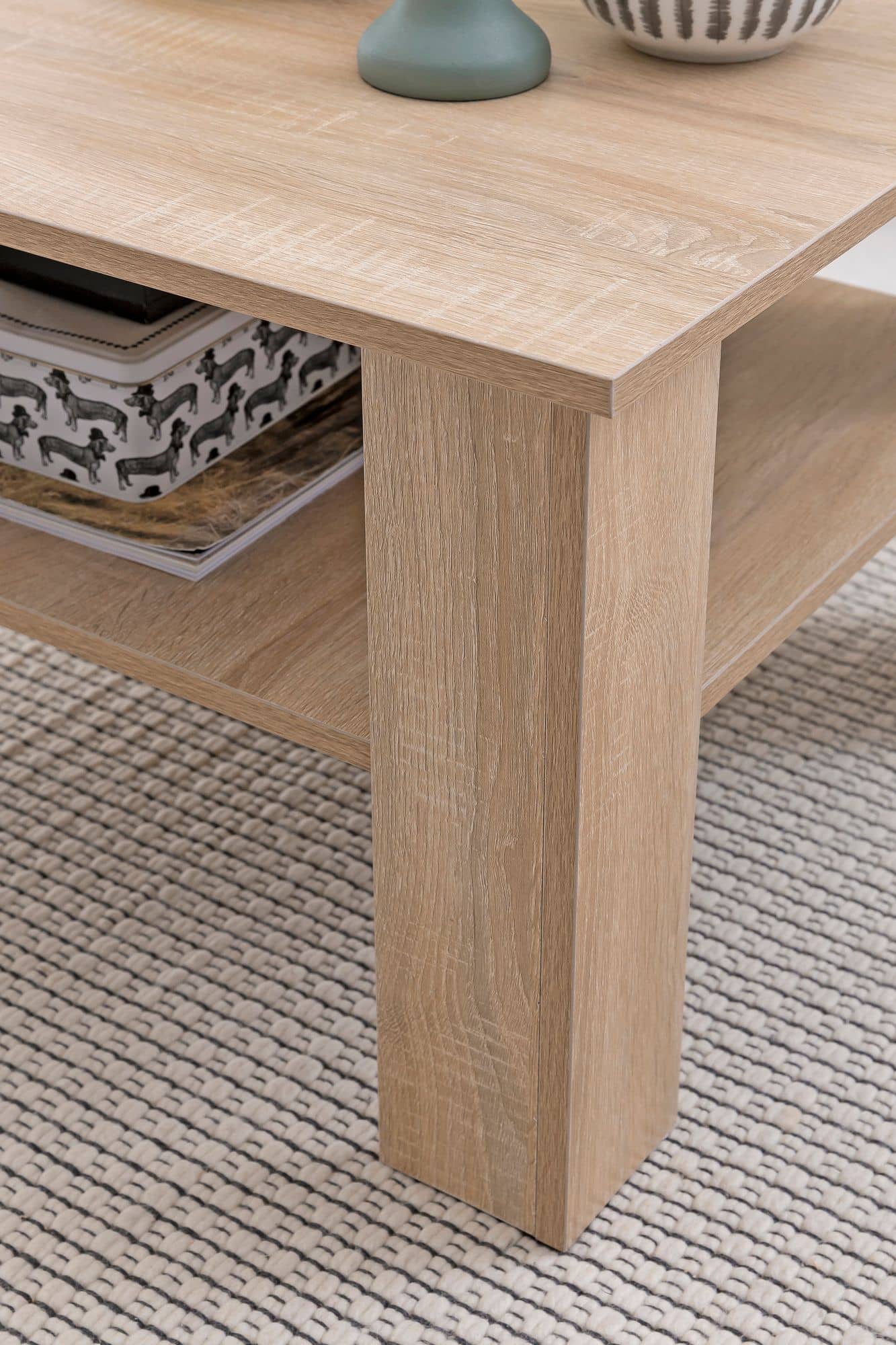 48493-WOHNLING-Couchtisch-GINA-60x60x42-cm-Sonoma_5 Couchtisch WL5.833 Sonoma Eiche 60x42x60 cm Design Holztisch mit Ablage