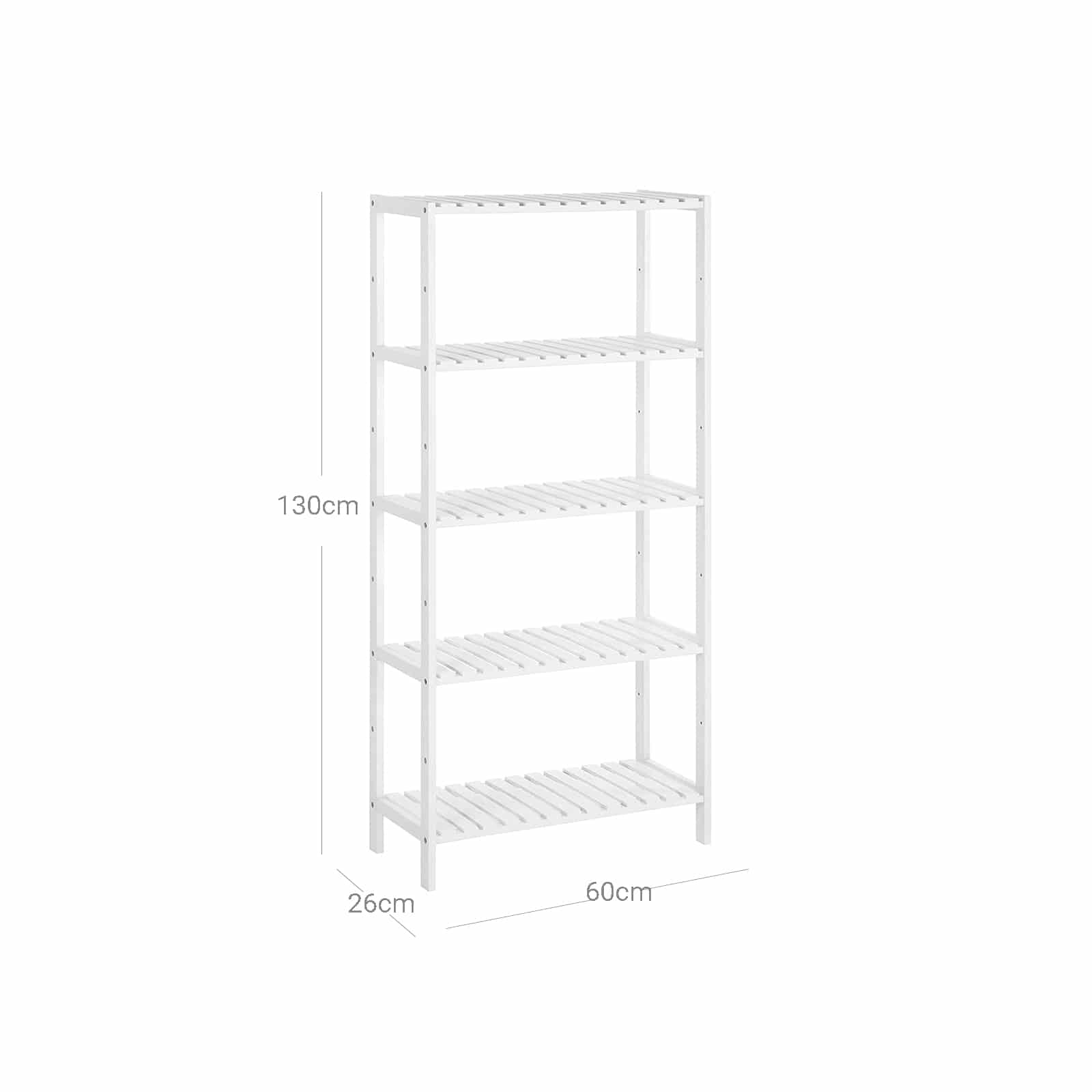 Badezimmerregal mit 5 Ebenen-BCB35WT Badezimmerregal mit 5 Ebenen-BCB35WT