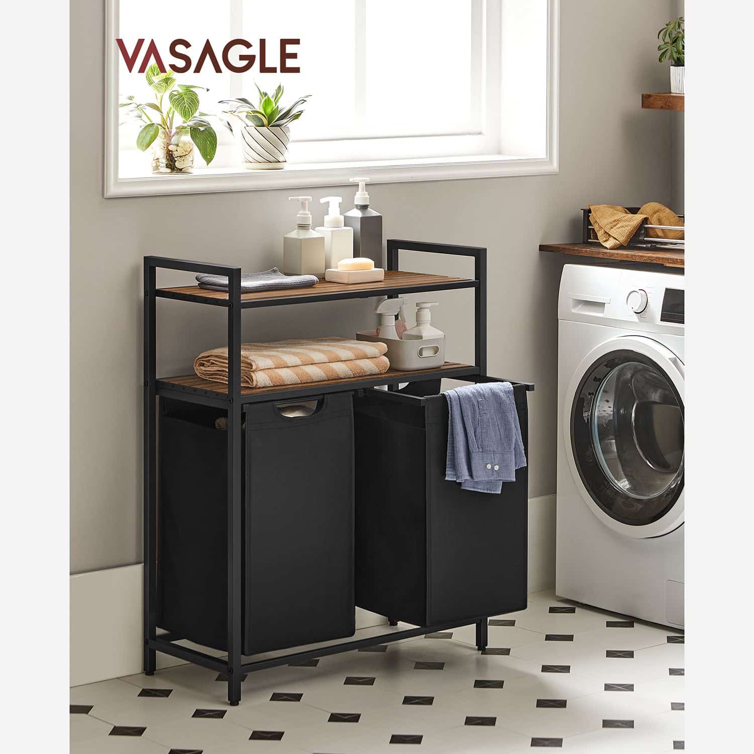 BLH211B01-2 Wäschekorb mit 2 Fächern