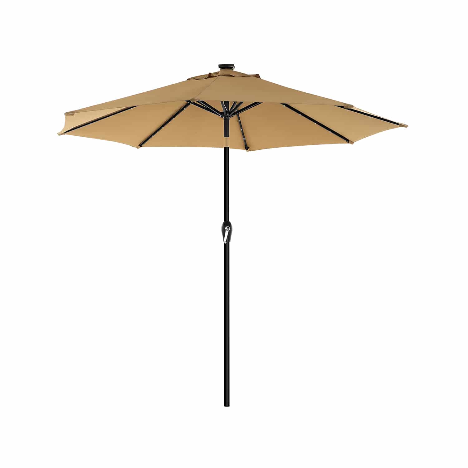 Sonnenschirm mit LED-Solar-Beleuchtung Taupe Sonnenschirm mit LED-Solar-Beleuchtung Taupe