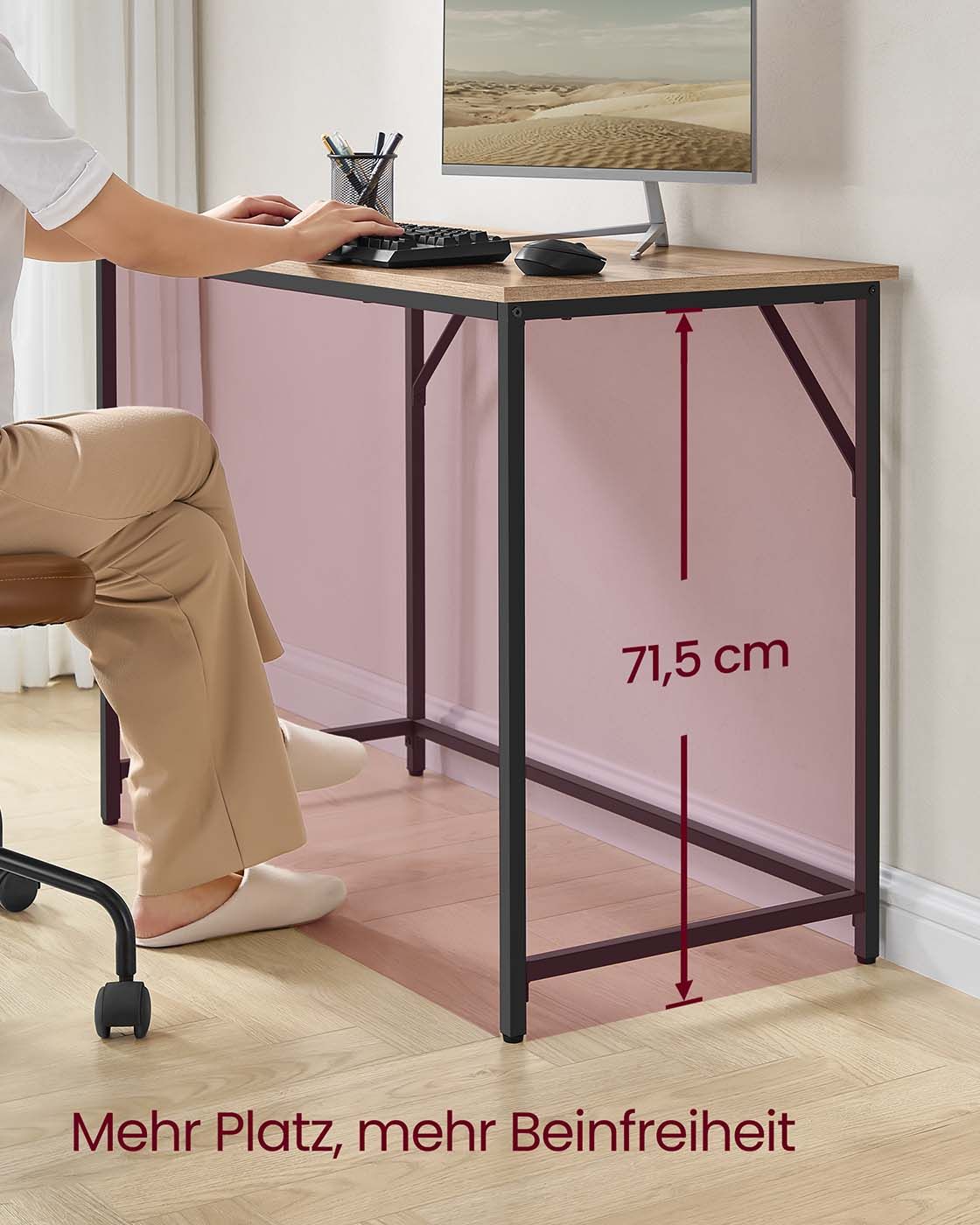 Bürotisch 100 x 50 x 76 cm kamelbraun-tintenschwarz Bürotisch 100 x 50 x 76 cm kamelbraun-tintenschwarz