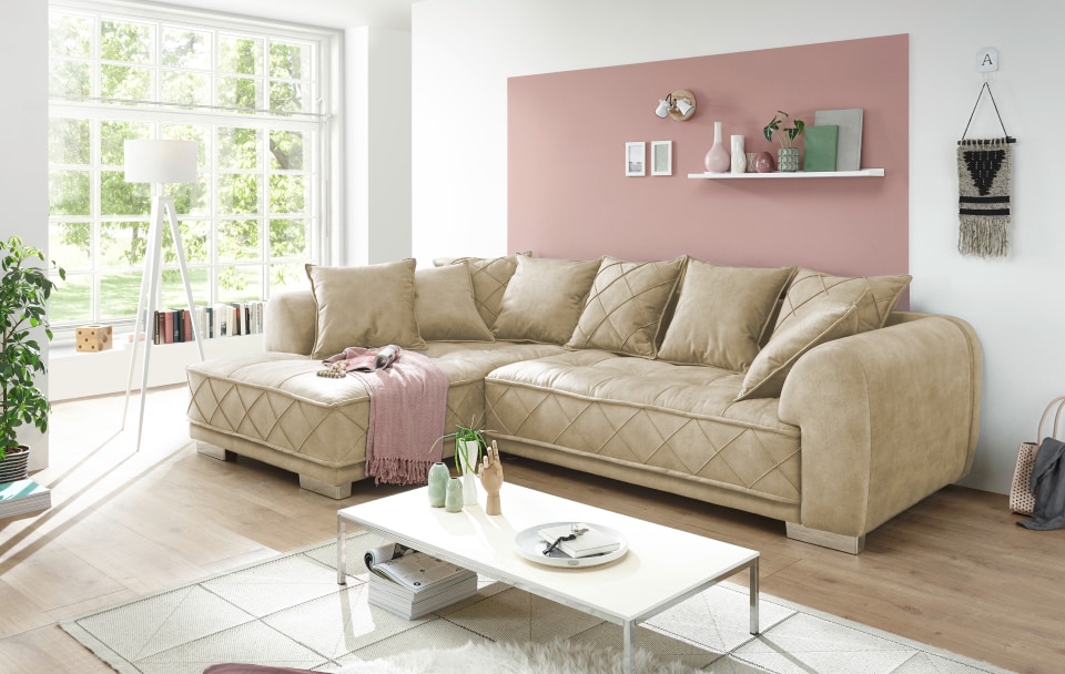 Sentina_Salvador_allgemein_cream Creamy Elegance: Das ED Exciting Design Sofa Sentina – Luxuriöses Ecksofa in Vielfalt von Farben und Materialien