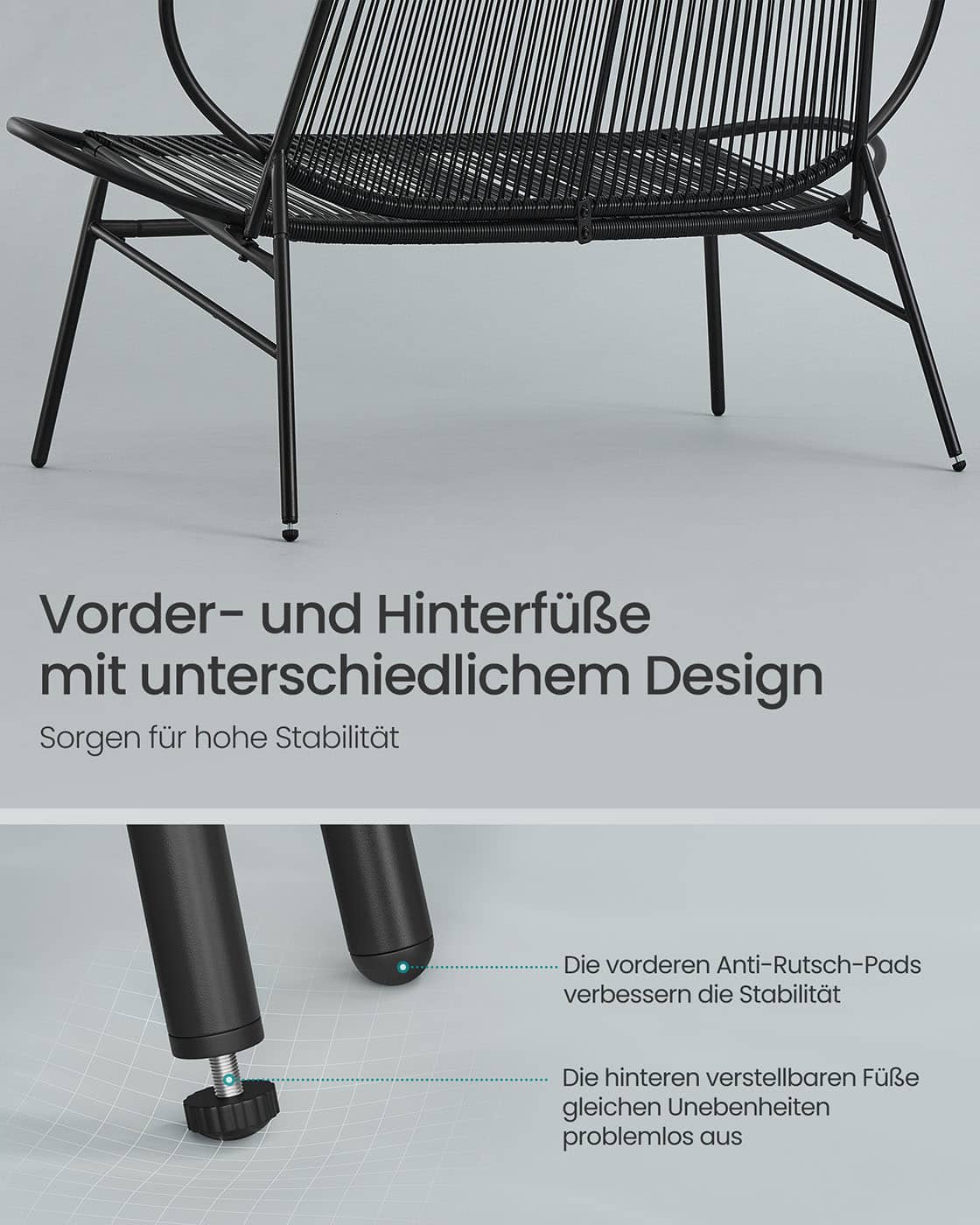 Gartenbank aus PE-Rattan 70 x 138,5 x 79 cm Gartenbank aus PE-Rattan 70 x 138,5 x 79 cm