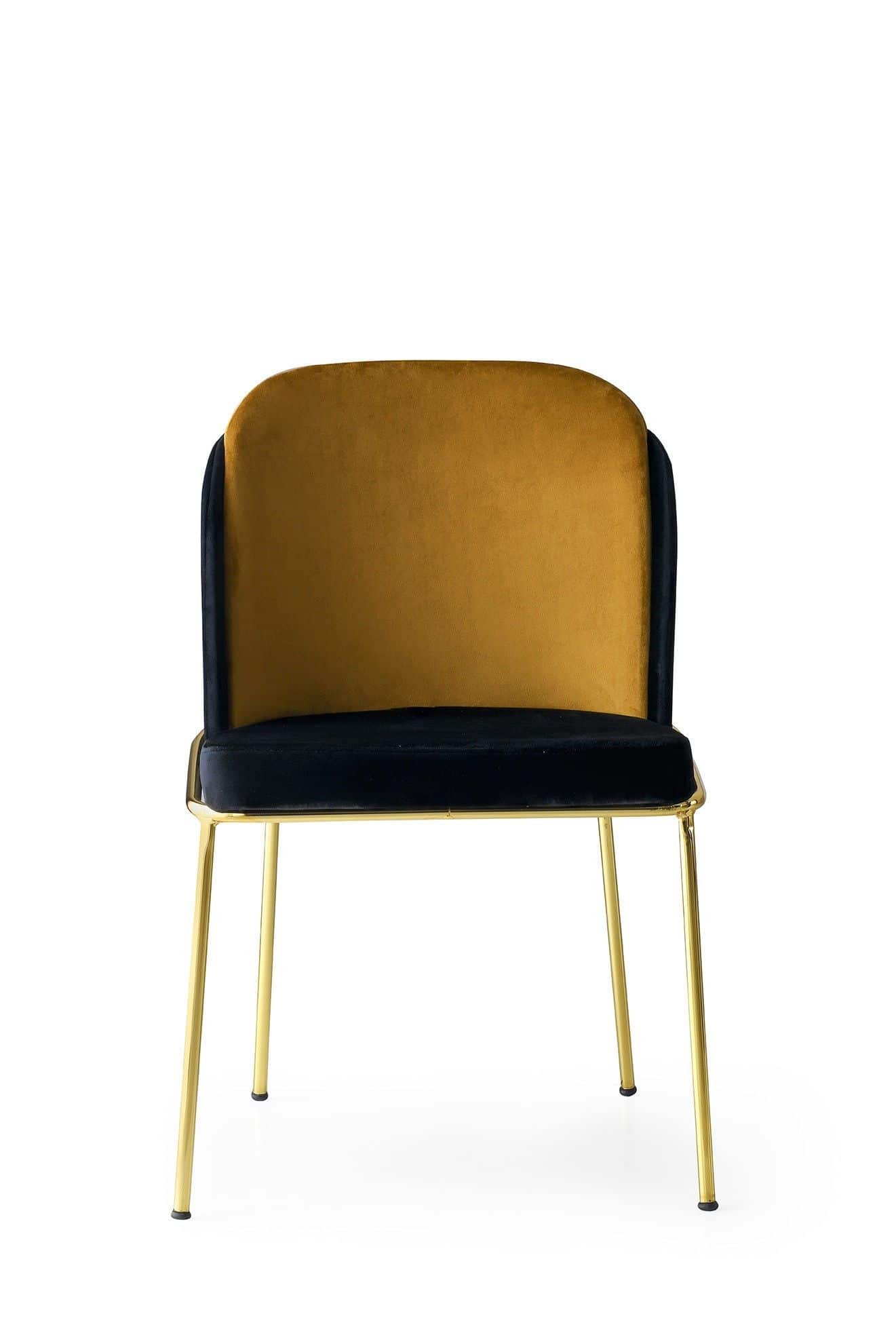 Dore - 106 V2 - schwarz, gold - 2er Set Esszimmerstühle