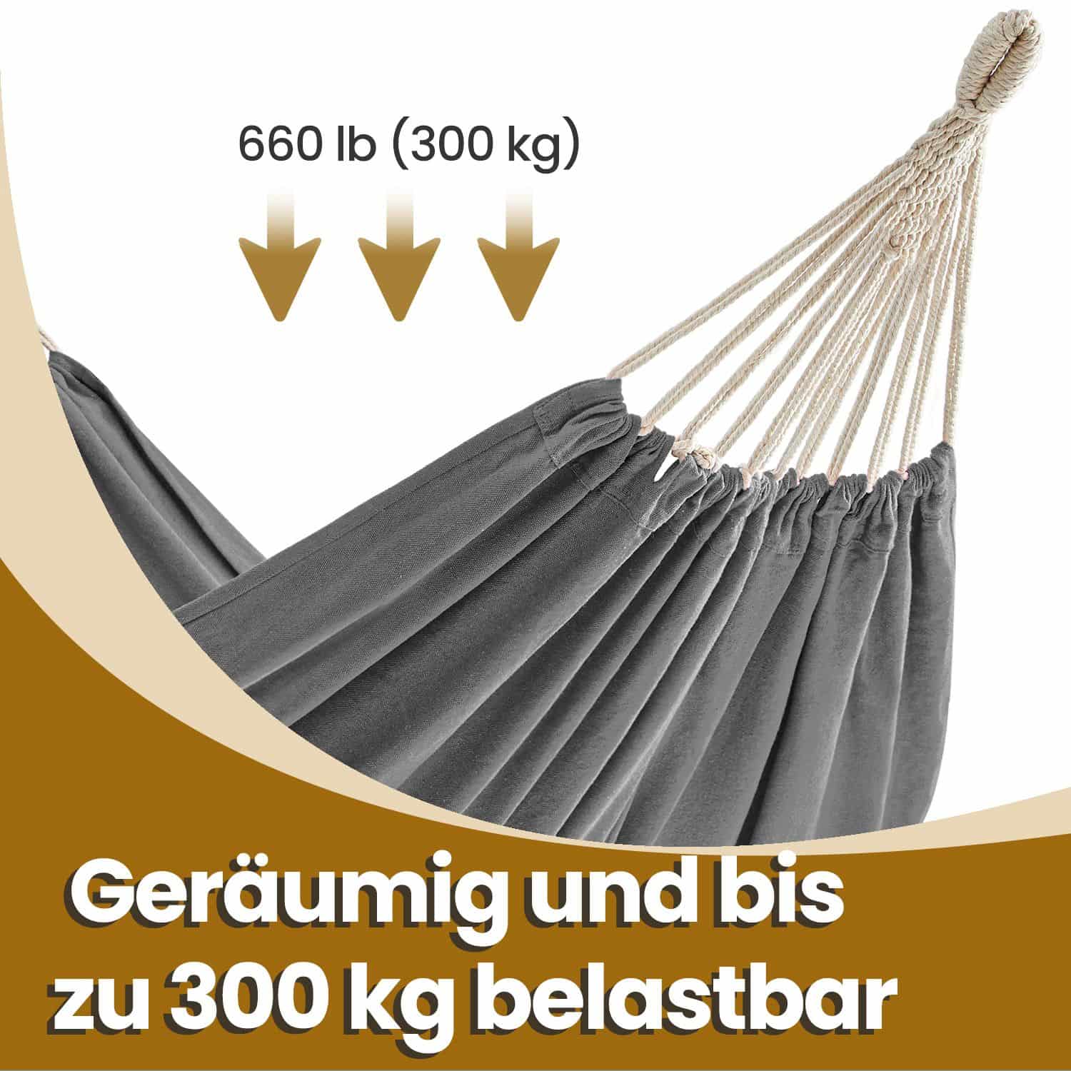 Hängematte, 210 x 150 cm, bis 300 kg belastbar Hängematte, 210 x 150 cm, bis 300 kg belastbar