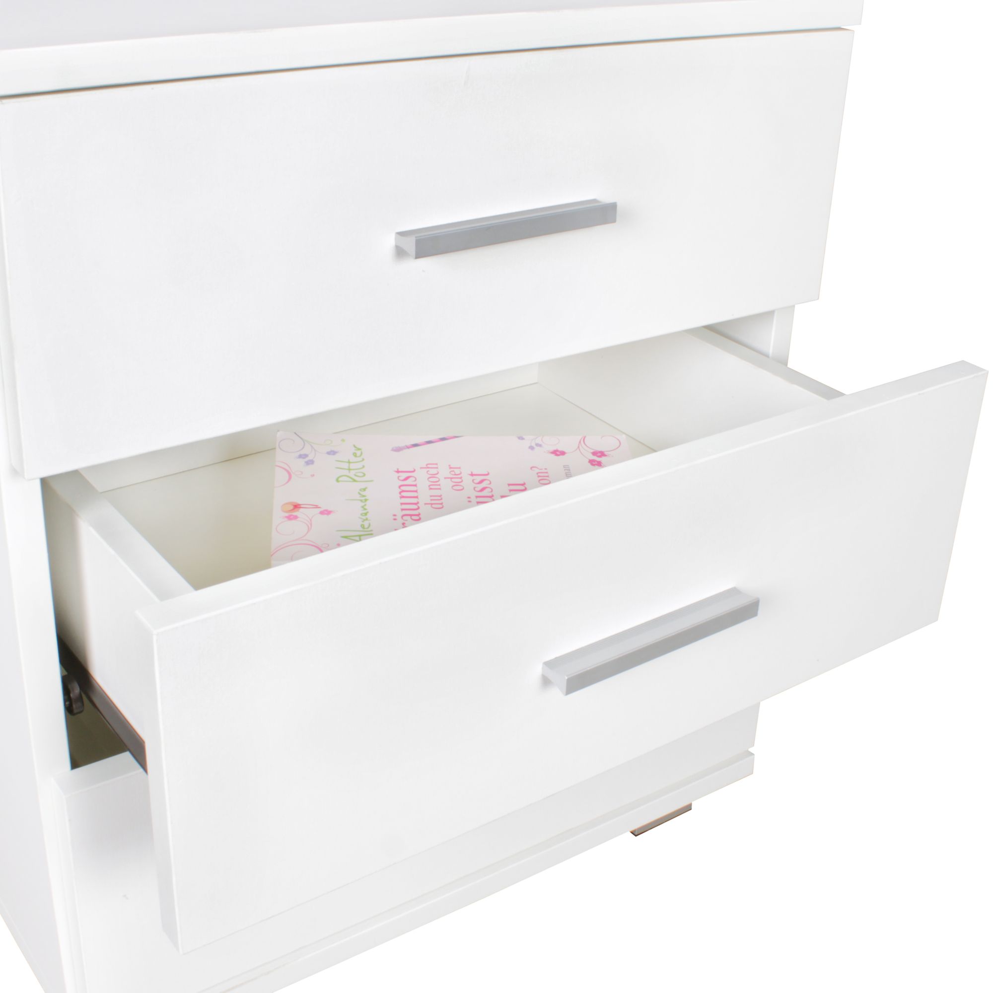 44678-WOHNLING-Nachtkonsole-NINA-3-Schubladen-wei_4 Nachtkonsole LATINA Holz Nachttisch modern mit 3 Schubladen weiss