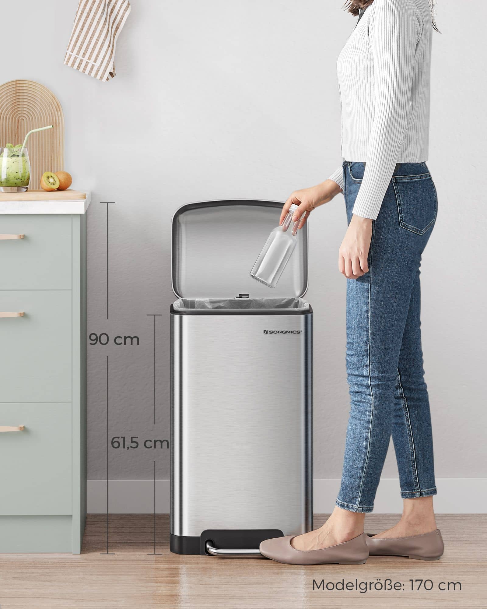 Mülleimer 30 L Edelstahl-LTB01L Mülleimer 30 L Edelstahl-LTB01L