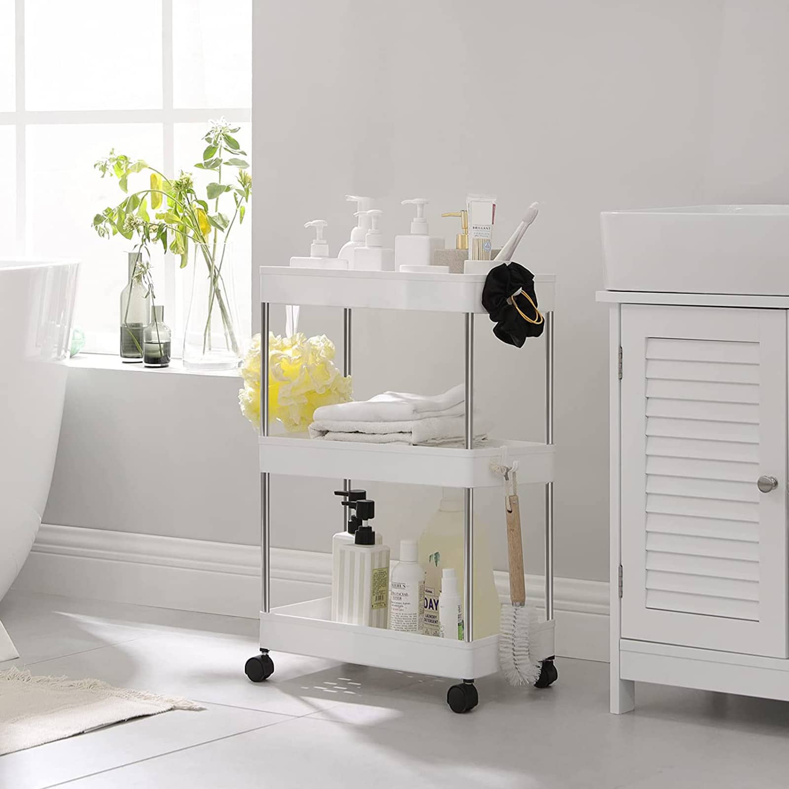 Küchenwagen mit 3 Ebenen Weiß-KSC009W01 Küchenwagen mit 3 Ebenen Weiß-KSC009W01