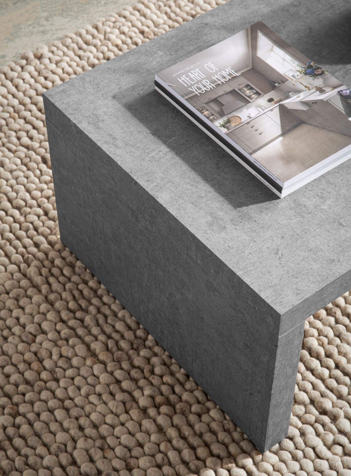 Couchtisch 110x55x35 cm Grau Sofatisch in Beton-Optik Zeitlos