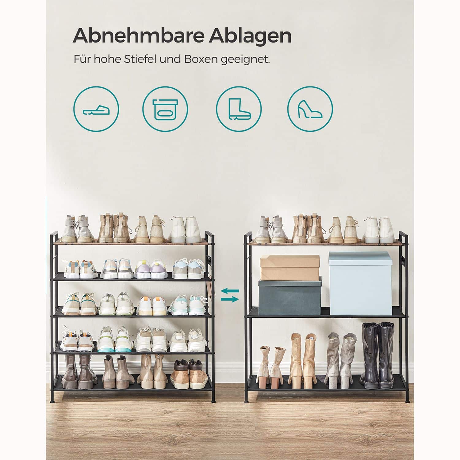 Schuhregal mit 5 Ebenen-LMR035B01 Schuhregal mit 5 Ebenen-LMR035B01