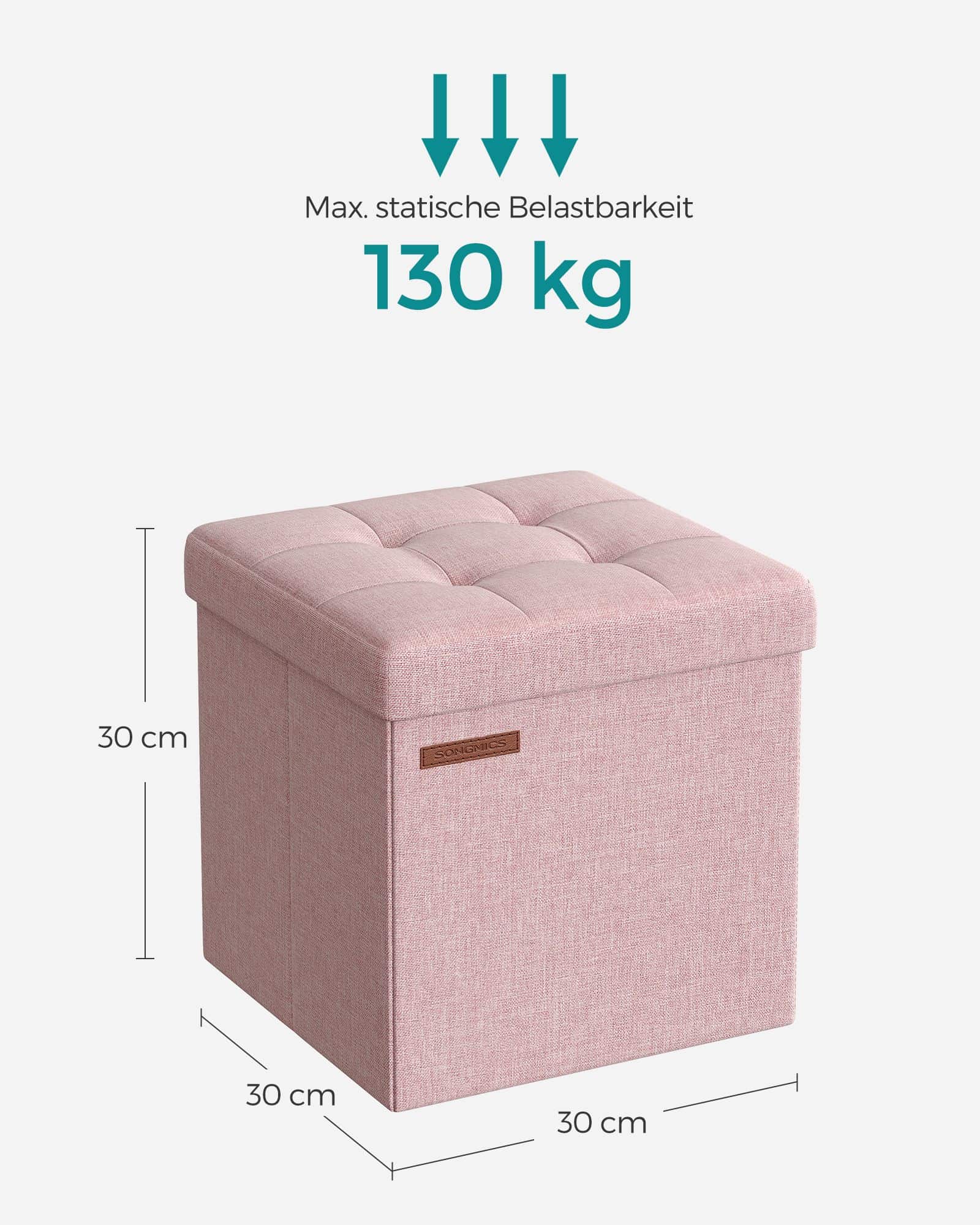 30 cm Sitzbank mit Stauraum pastellrosa-LSF028R01