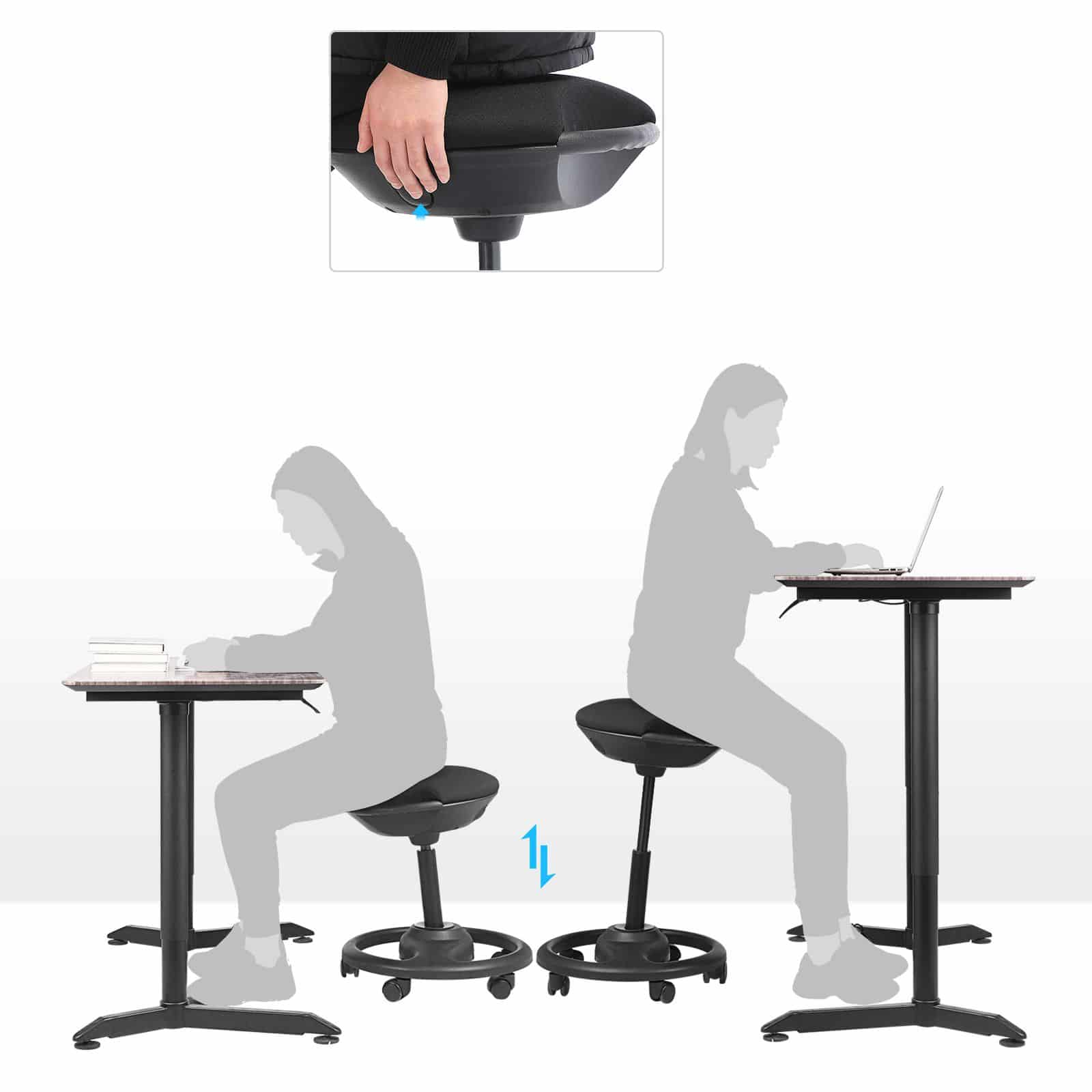 Ergonomischer Arbeitshocker höhenverstellbar-OSC06BK Ergonomischer Arbeitshocker höhenverstellbar-OSC06BK