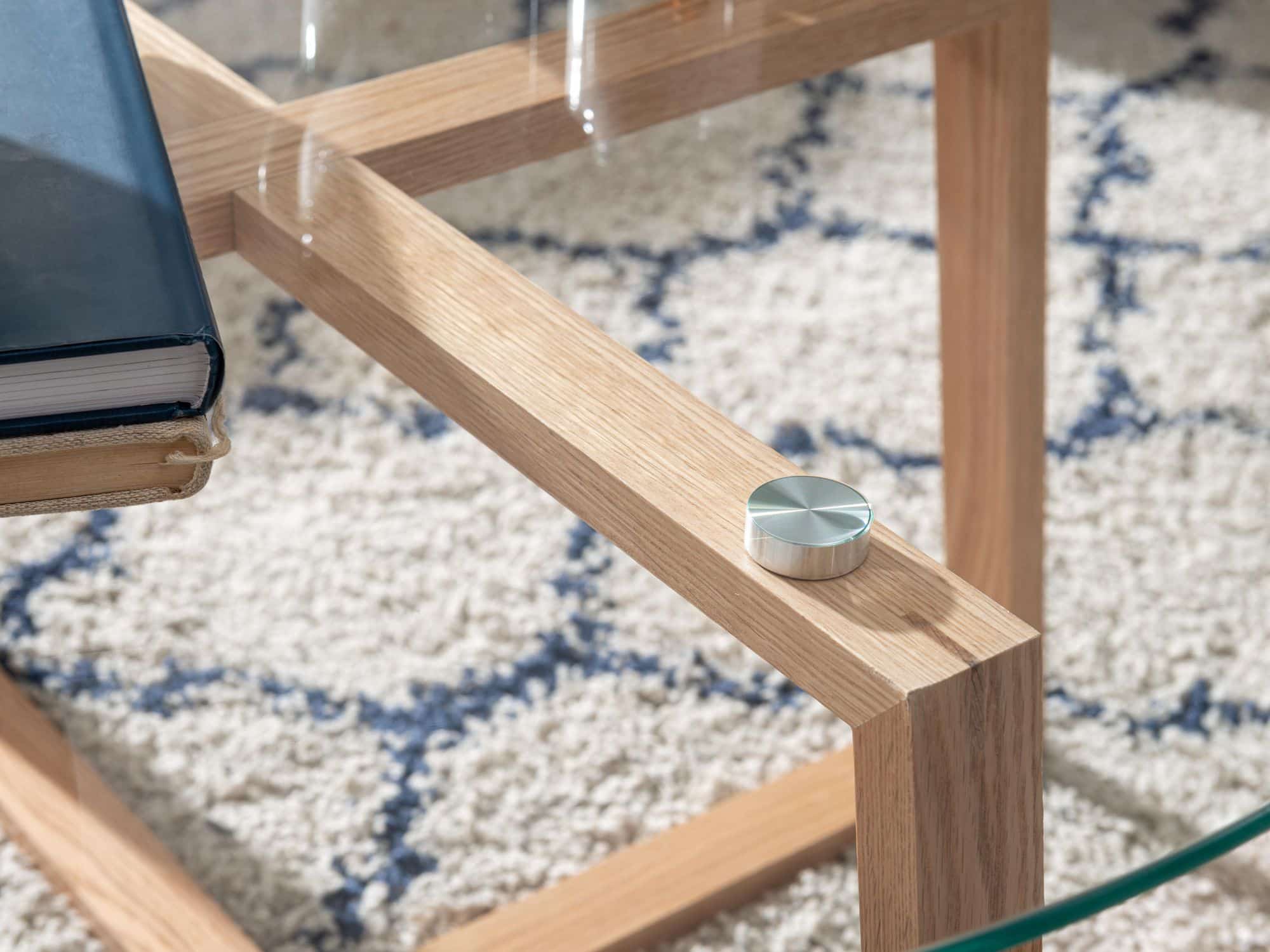 64444-Wohnling-Couchtisch-mit-Glasplatte-rund-78x41-cm-WL6-495-WL6-495_2 Couchtisch 78x78x41 cm Sofatisch Eiche Massivholz / Glas Rund