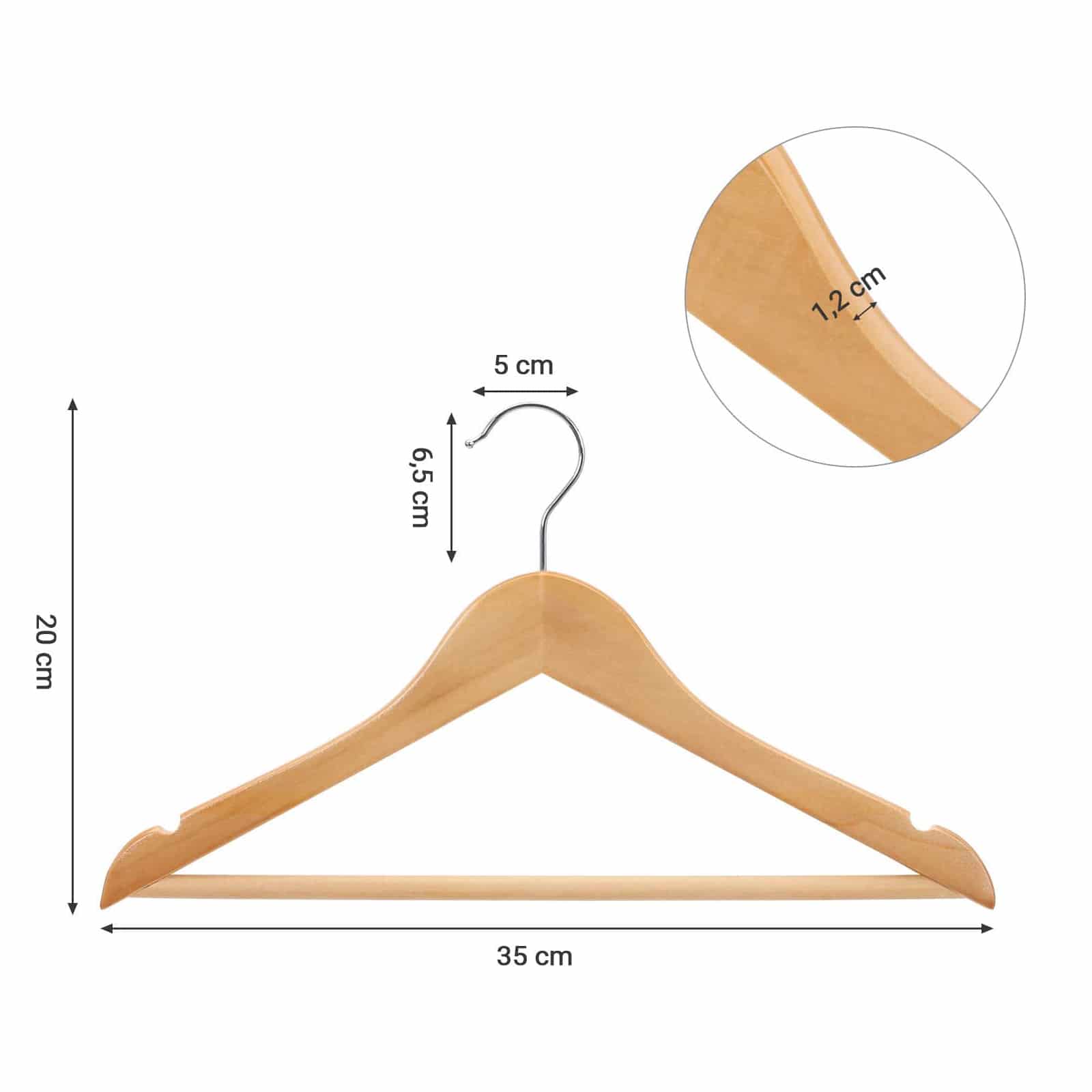 Kinderkleiderbügel aus Massivholz 10er Set-CRW006N01