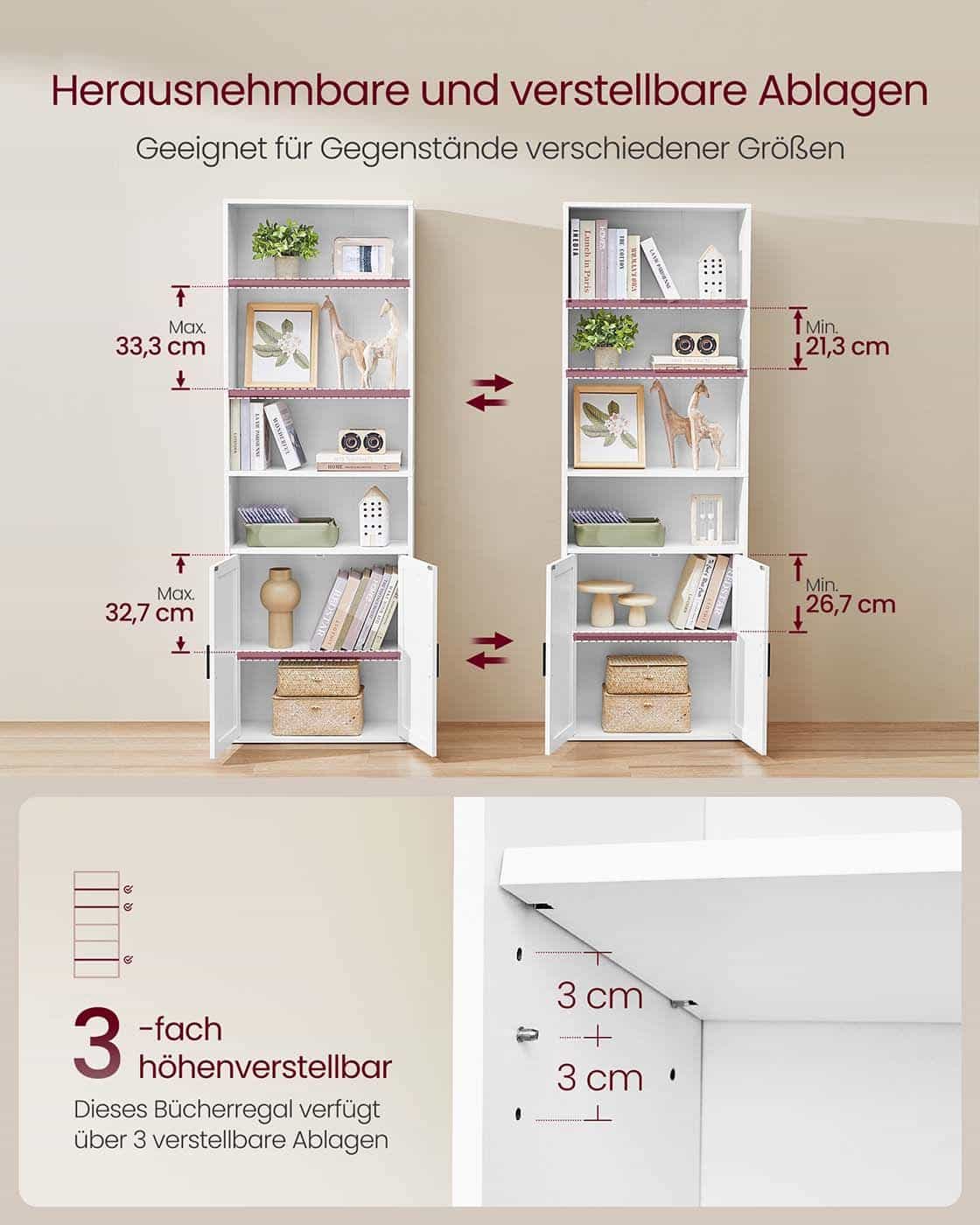 CUSTOS Kollektion Regal mit 6 Ebenen wolkenweiß