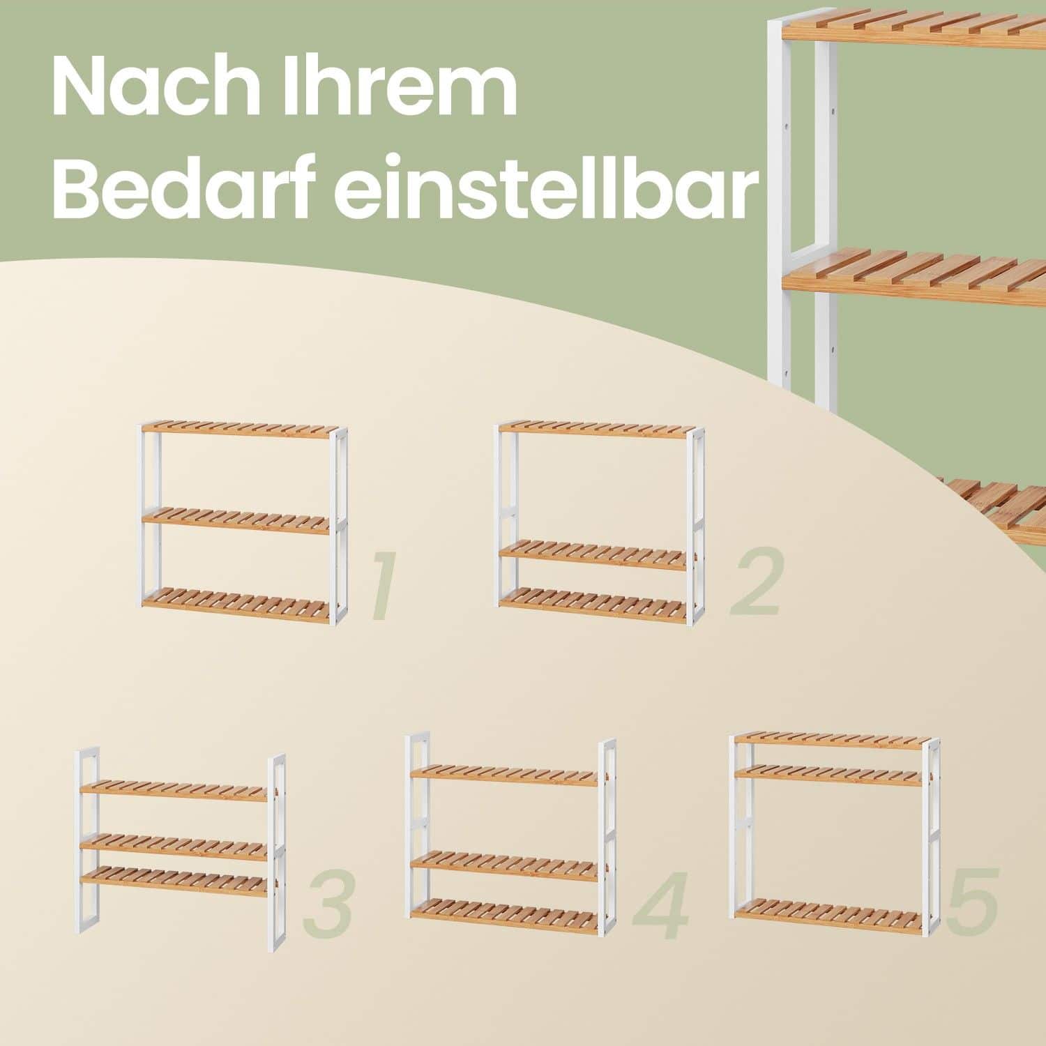 Badregal, Badezimmerregal, Pflanzenregal mit 3 verstellbaren Ablagen Badregal, Badezimmerregal, Pflanzenregal mit 3 verstellbaren Ablagen
