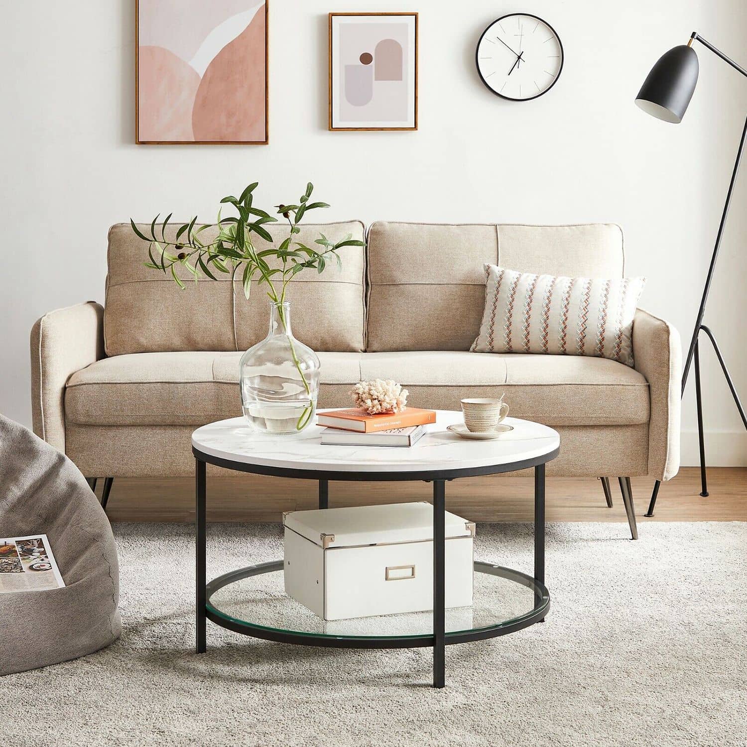 Couchtisch mit 2 Ablagen für Wohnzimmer Couchtisch mit 2 Ablagen für Wohnzimmer