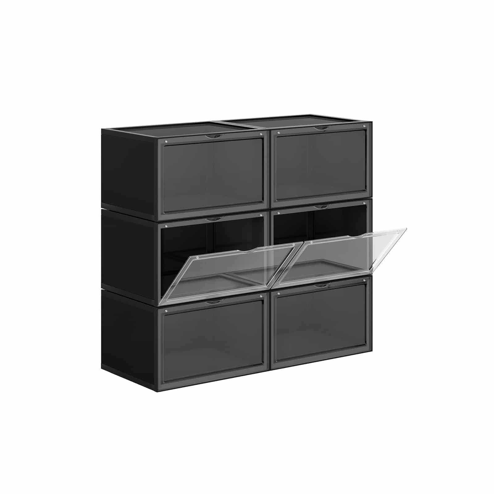 Schuhboxen 6er Set Schwarz-LSP06CB Schuhboxen 6er Set Schwarz-LSP06CB