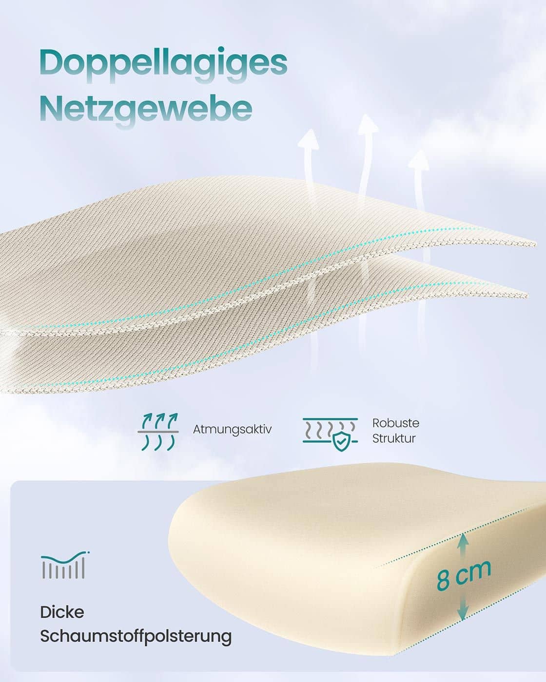 Ergonomischer Bürostuhl mit Netzgewebe und klappbaren Armlehnen Ergonomischer Bürostuhl mit Netzgewebe und klappbaren Armlehnen