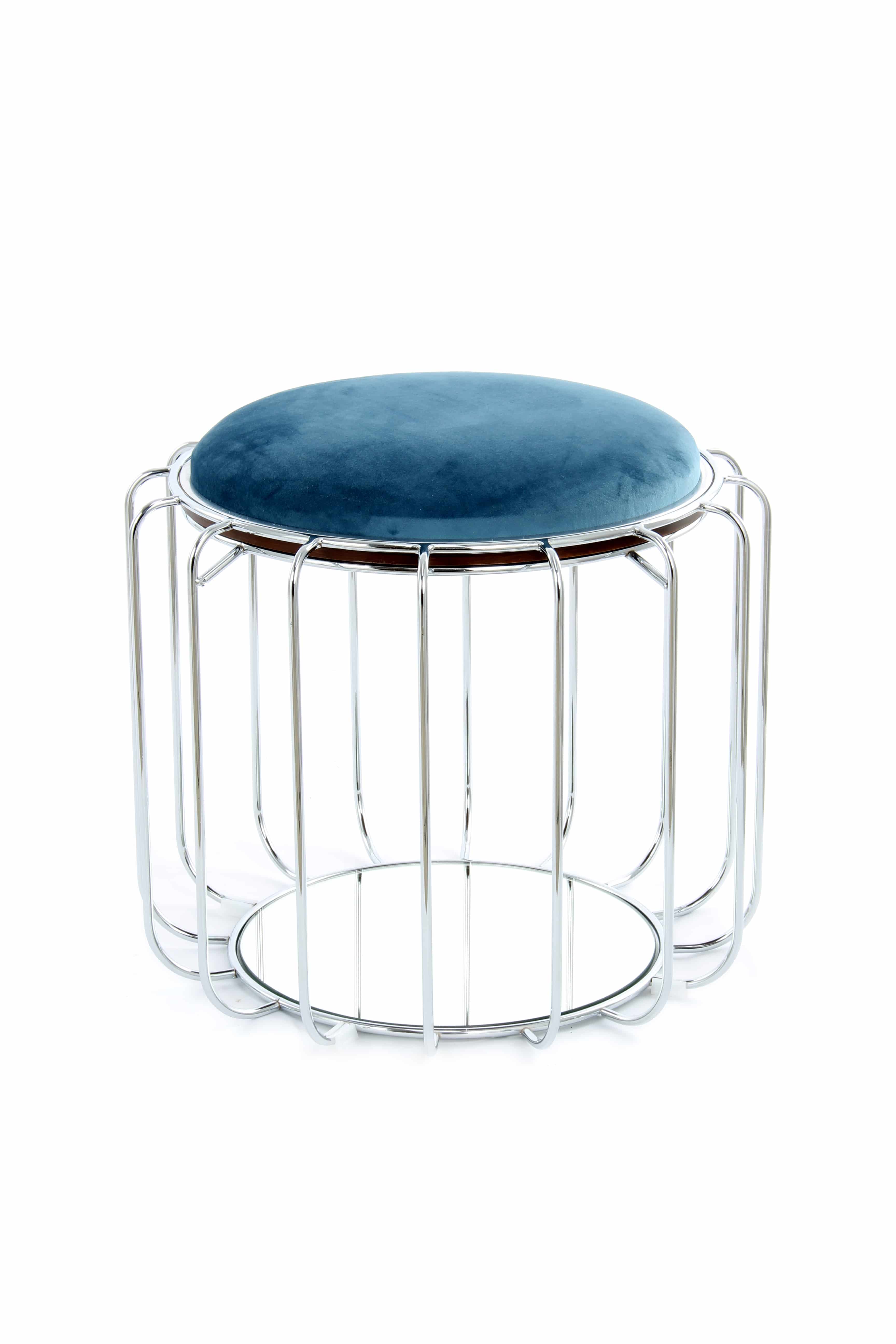Beistelltisch / Pouf Comfortable 110 Petrol / Silber Beistelltisch / Pouf Comfortable 110 Petrol / Silber